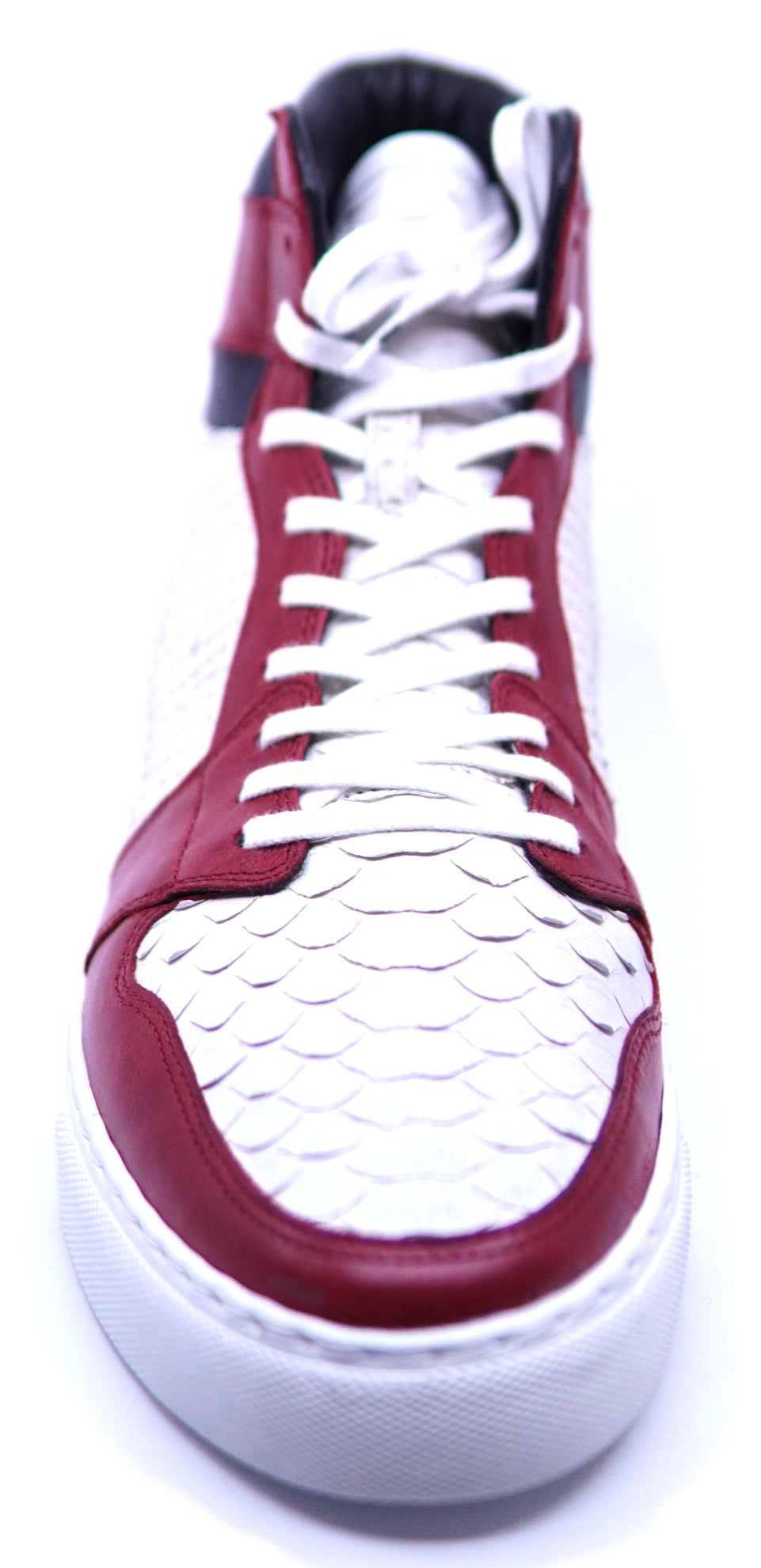 White Snake & Red Leather High Top Sneaker image 3