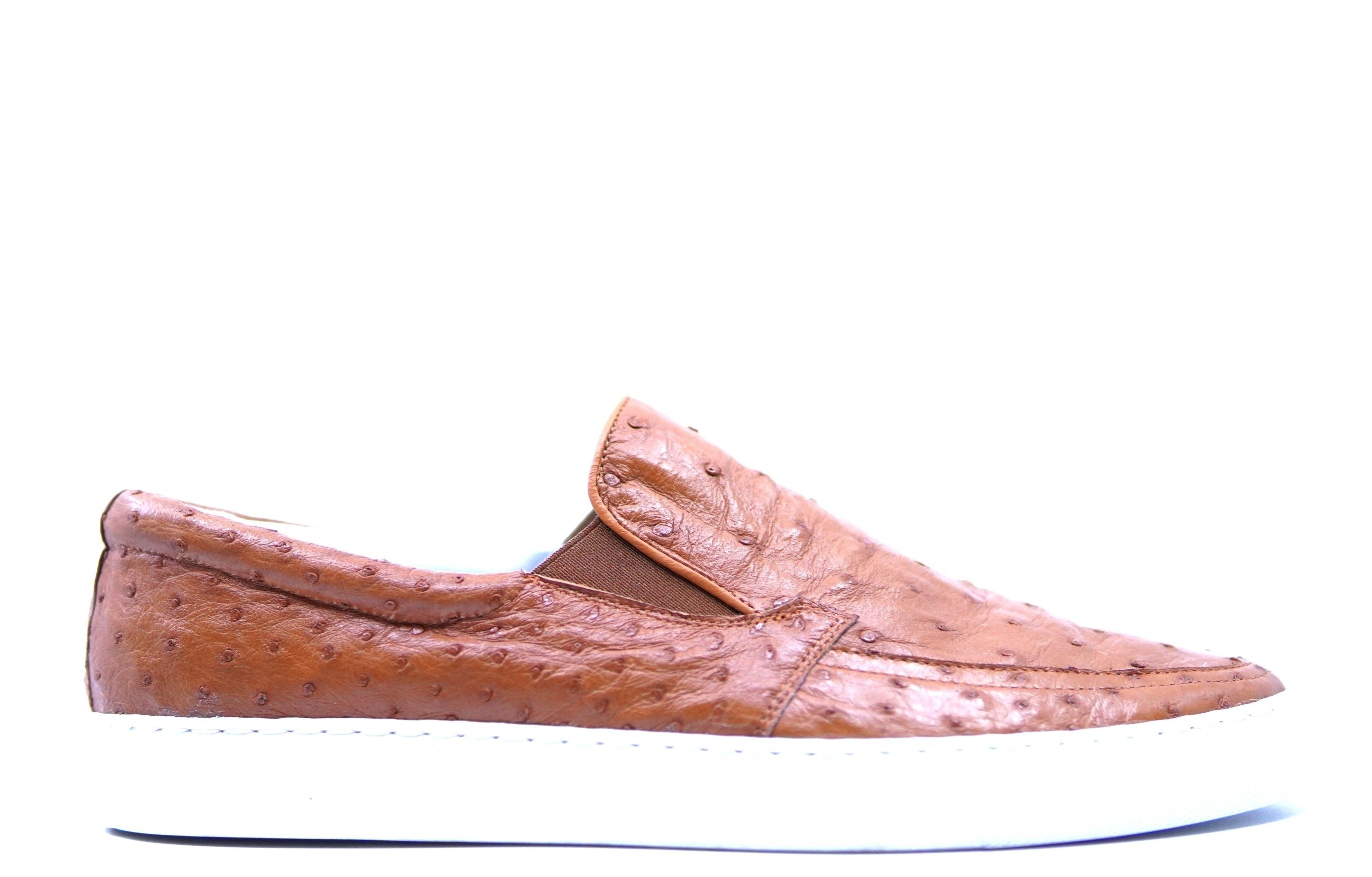 Full Cognac Ostrich Slip On Sneaker US Men's 11 image 0