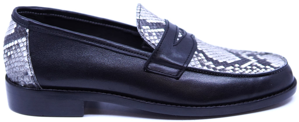 Natural Snake & Leather Loafer Dress Shoe image 0