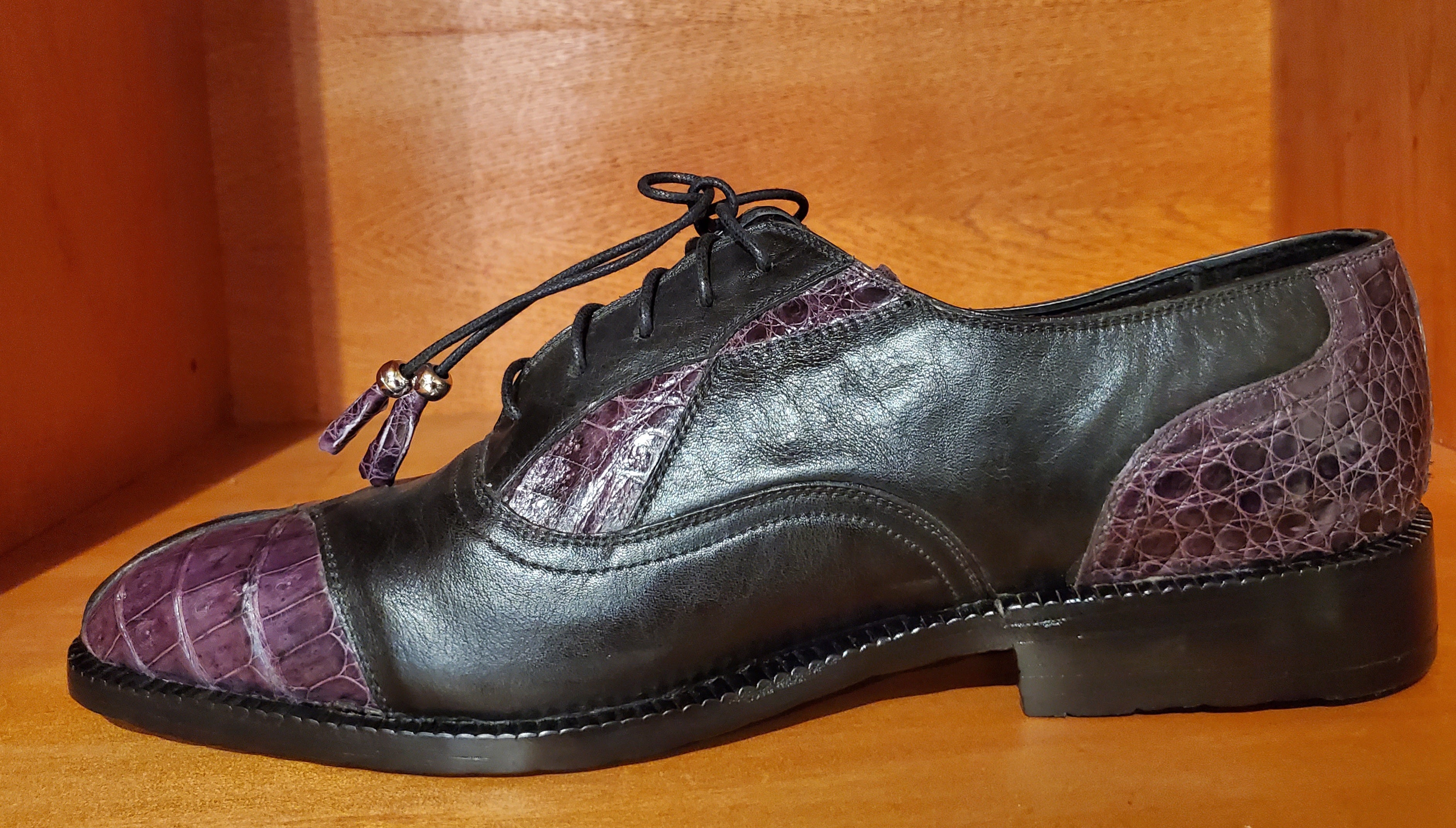 Purple Crocodile & Black Leather US Men's 11.5 image 1