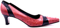 Red Ostrich & Black Alligator Heel image 0