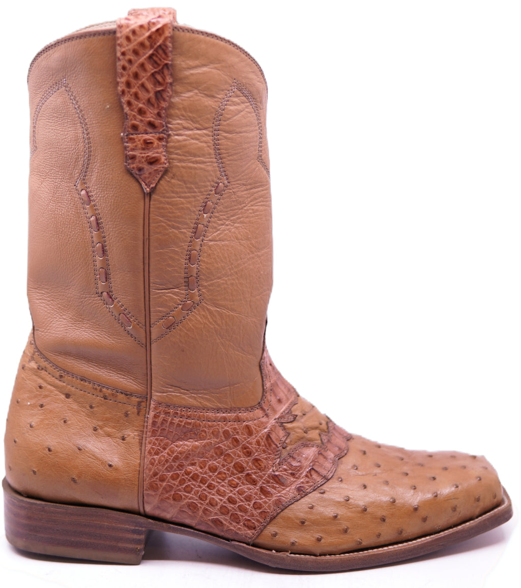 Genuine Ostrich & Caiman Cowboy Boots image 0
