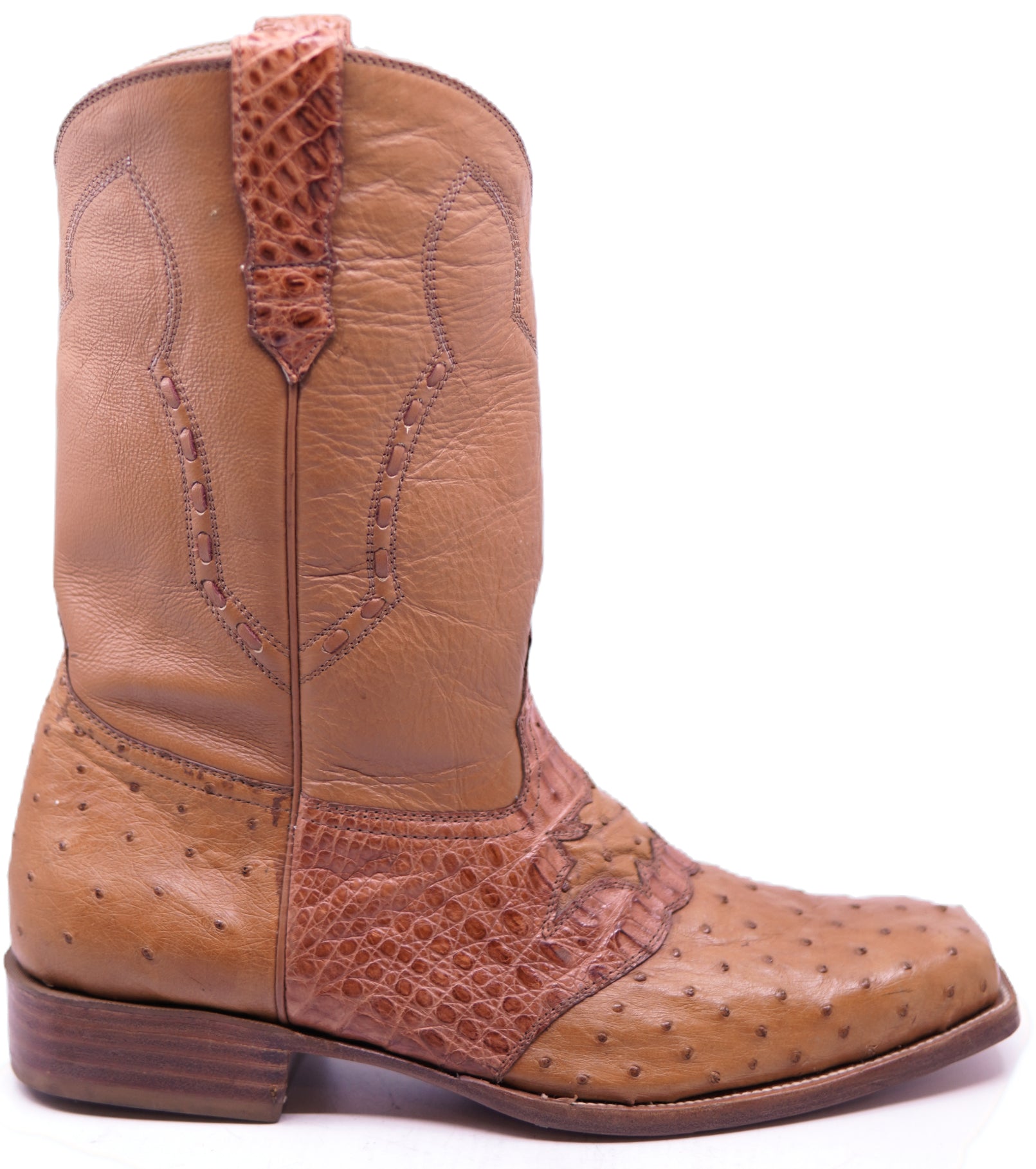 Genuine Ostrich & Caiman Cowboy Boots image 0