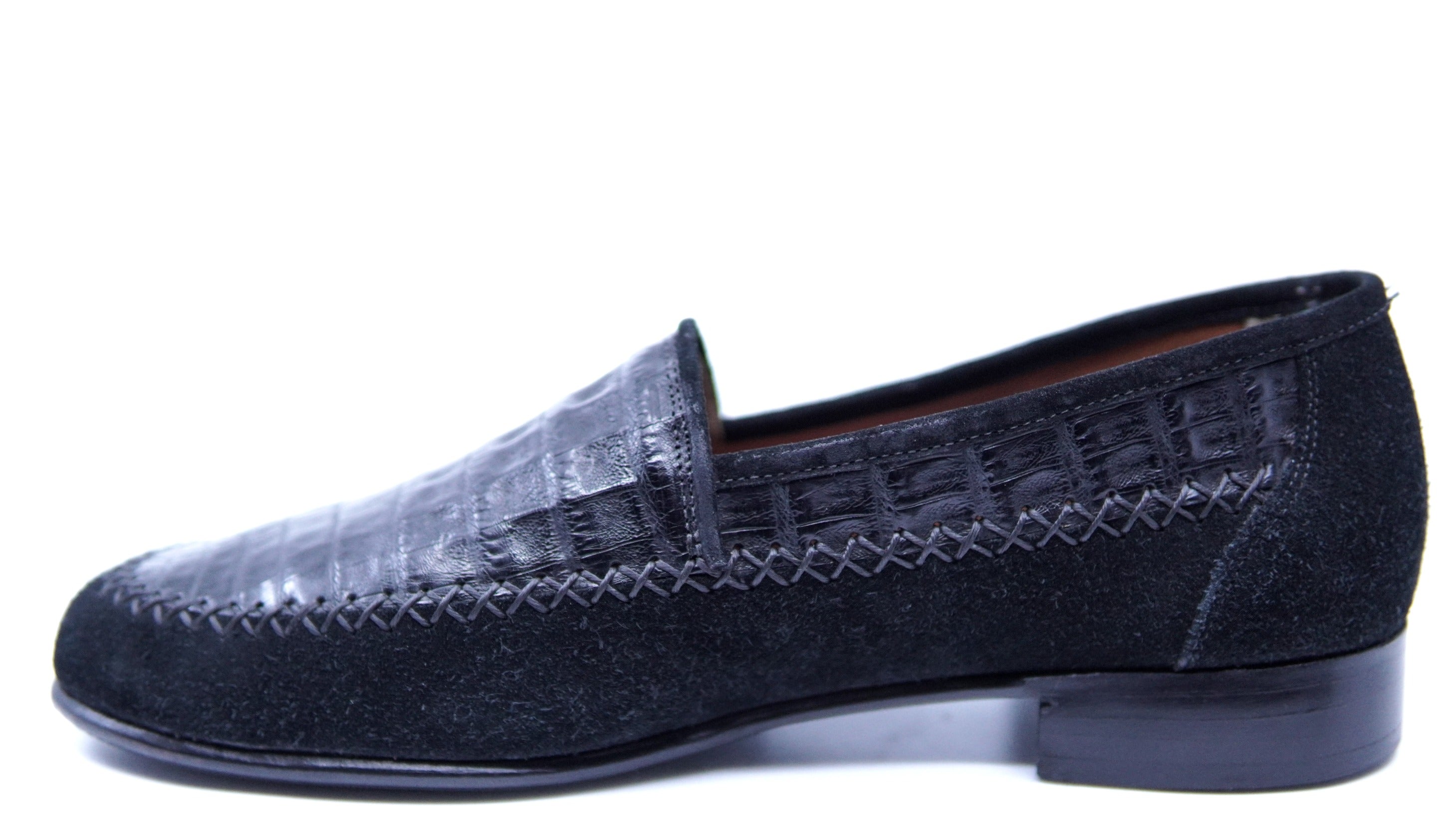Suede and Crocodile Hand-stitched Loafer US Men's 9 image 1