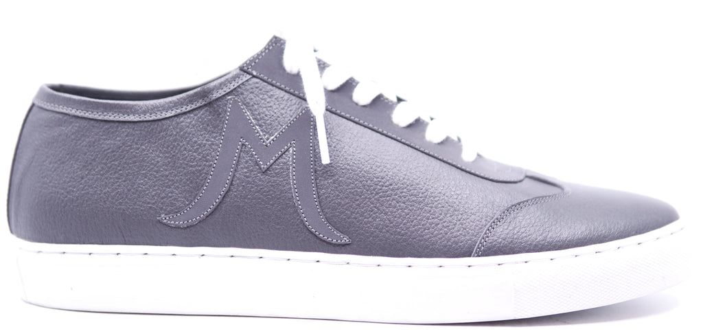 Genuine Gray Leather Sneakers image 0
