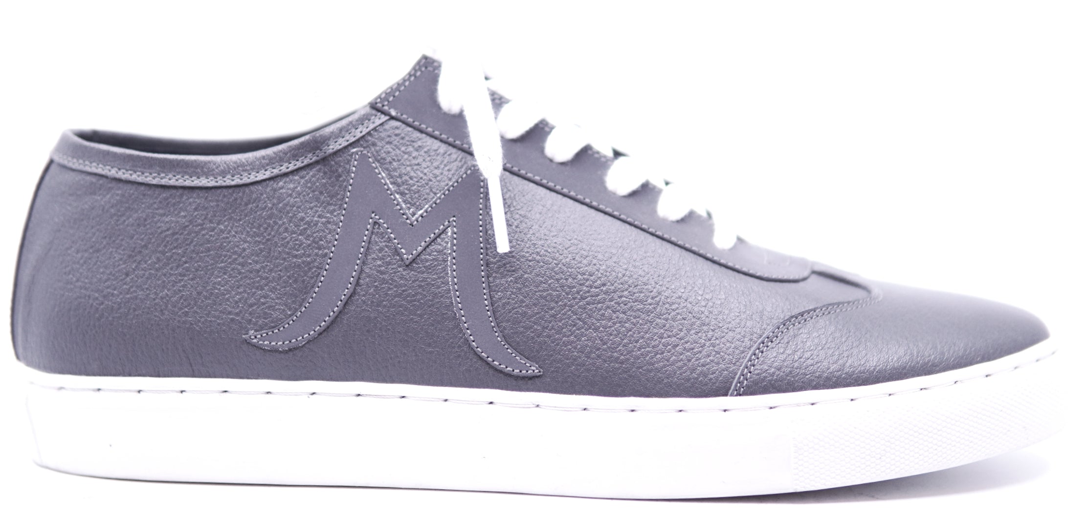 Genuine Gray Leather Sneakers image 0