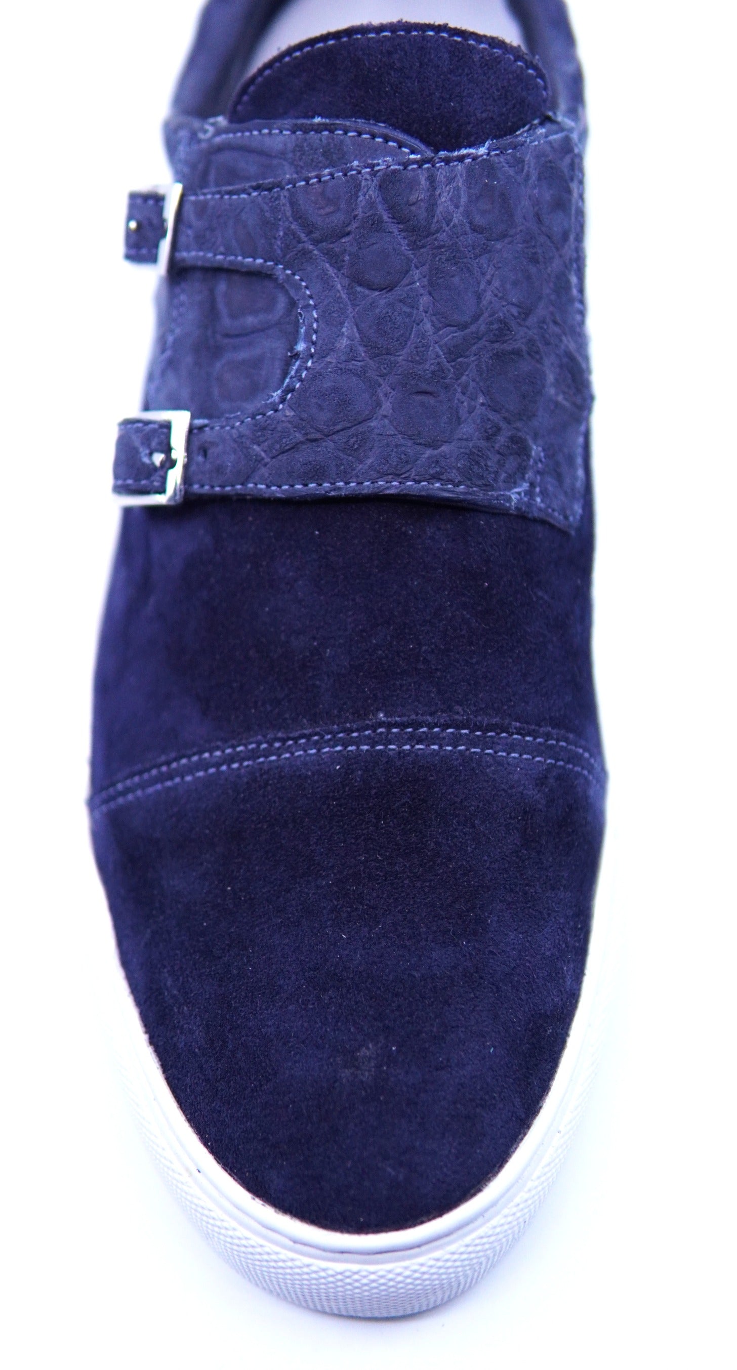 Alligator & Suede Monk Strap Sneaker US 9 image 1