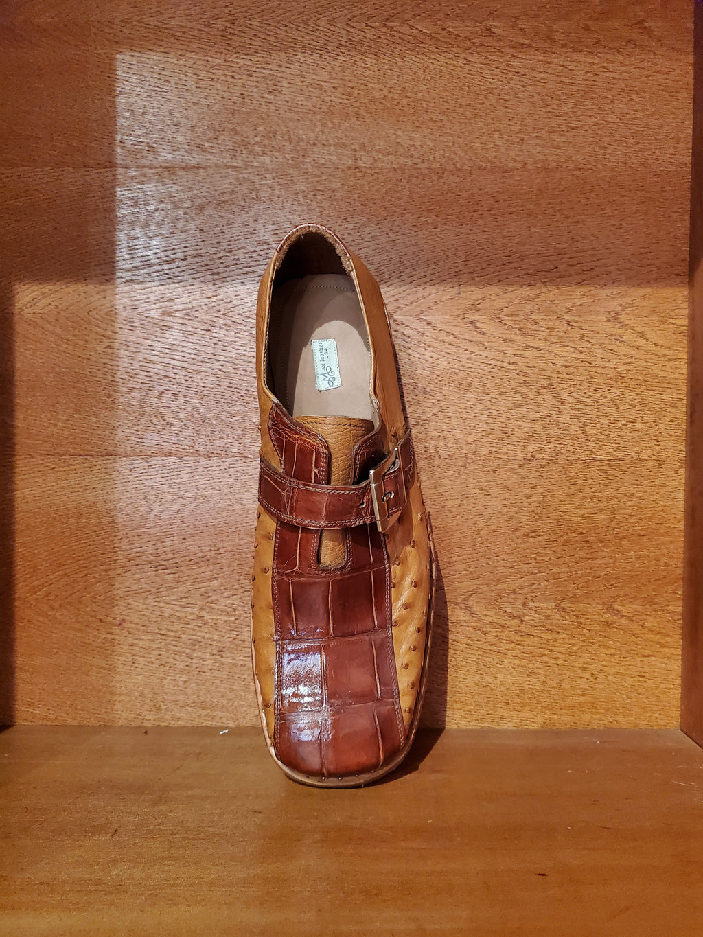 Cognac Alligator & Ostrich Dress Shoes US Men's 11 image 2