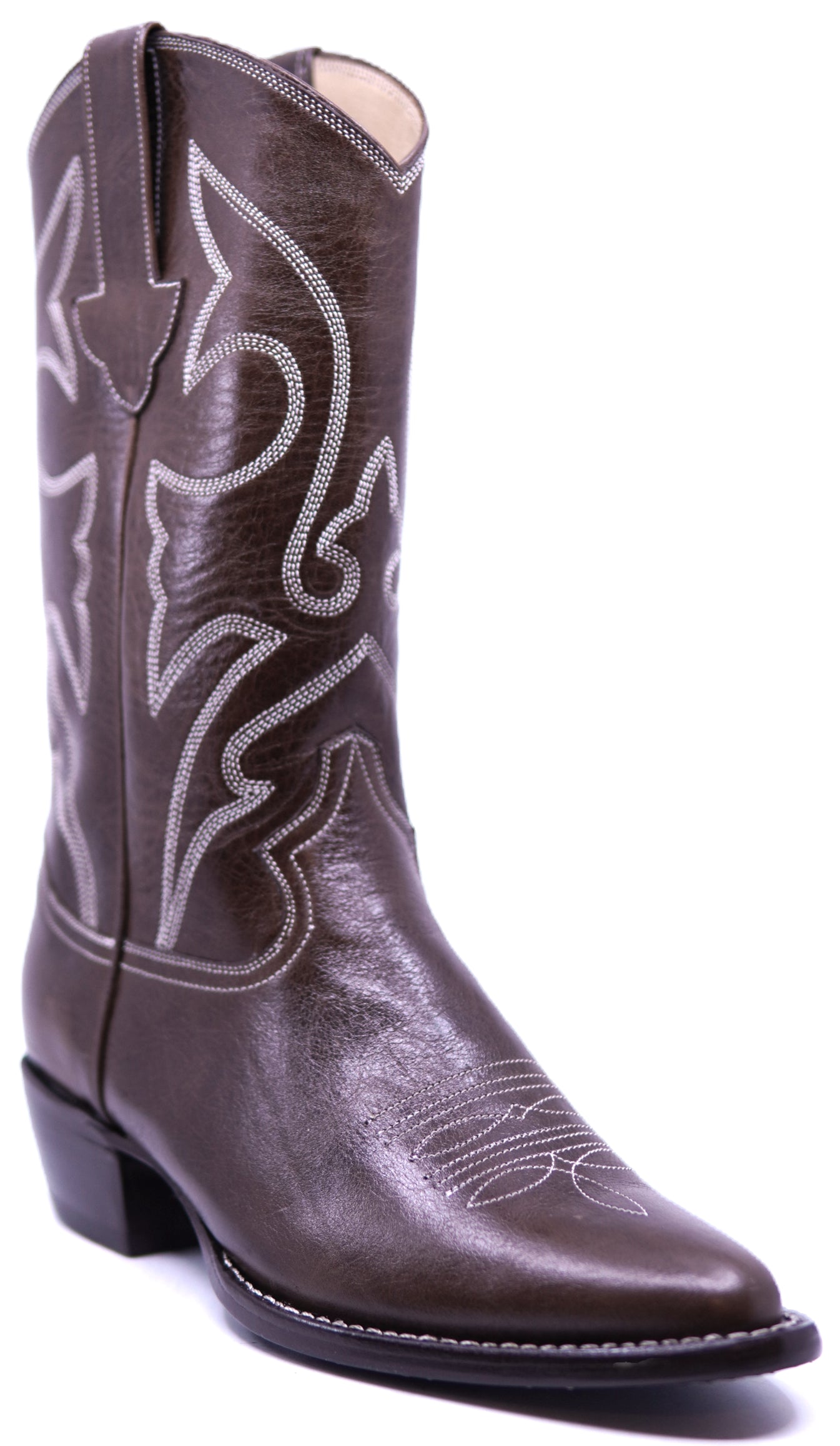 Genuine Brown Leather Cowboy Boots image 2