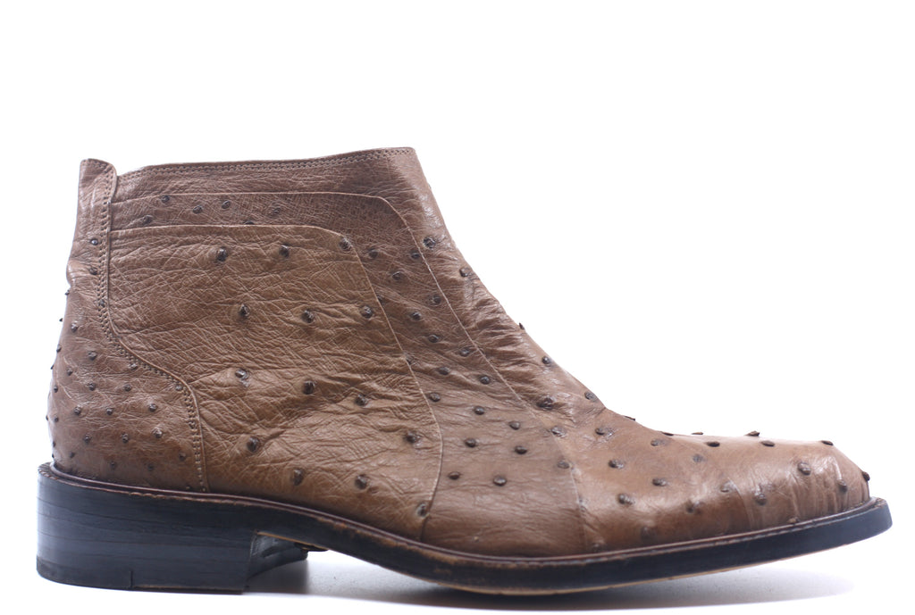 Brown Ostrich Dress Boot US 10 image 0