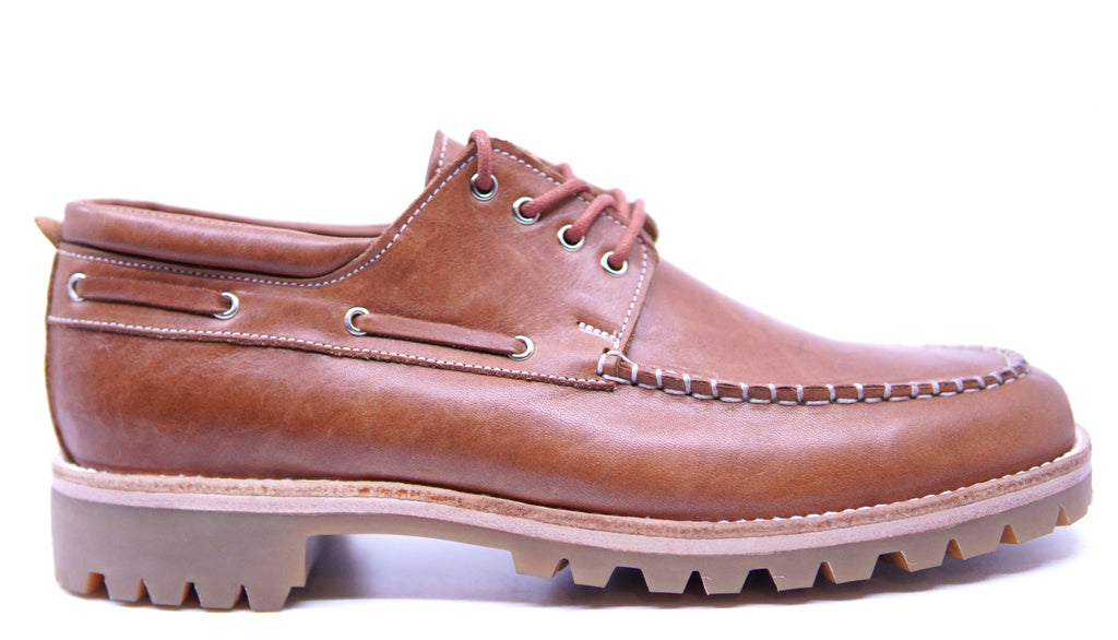 Genuine Cognac Leather Boat Shoe US 10.5 image 0