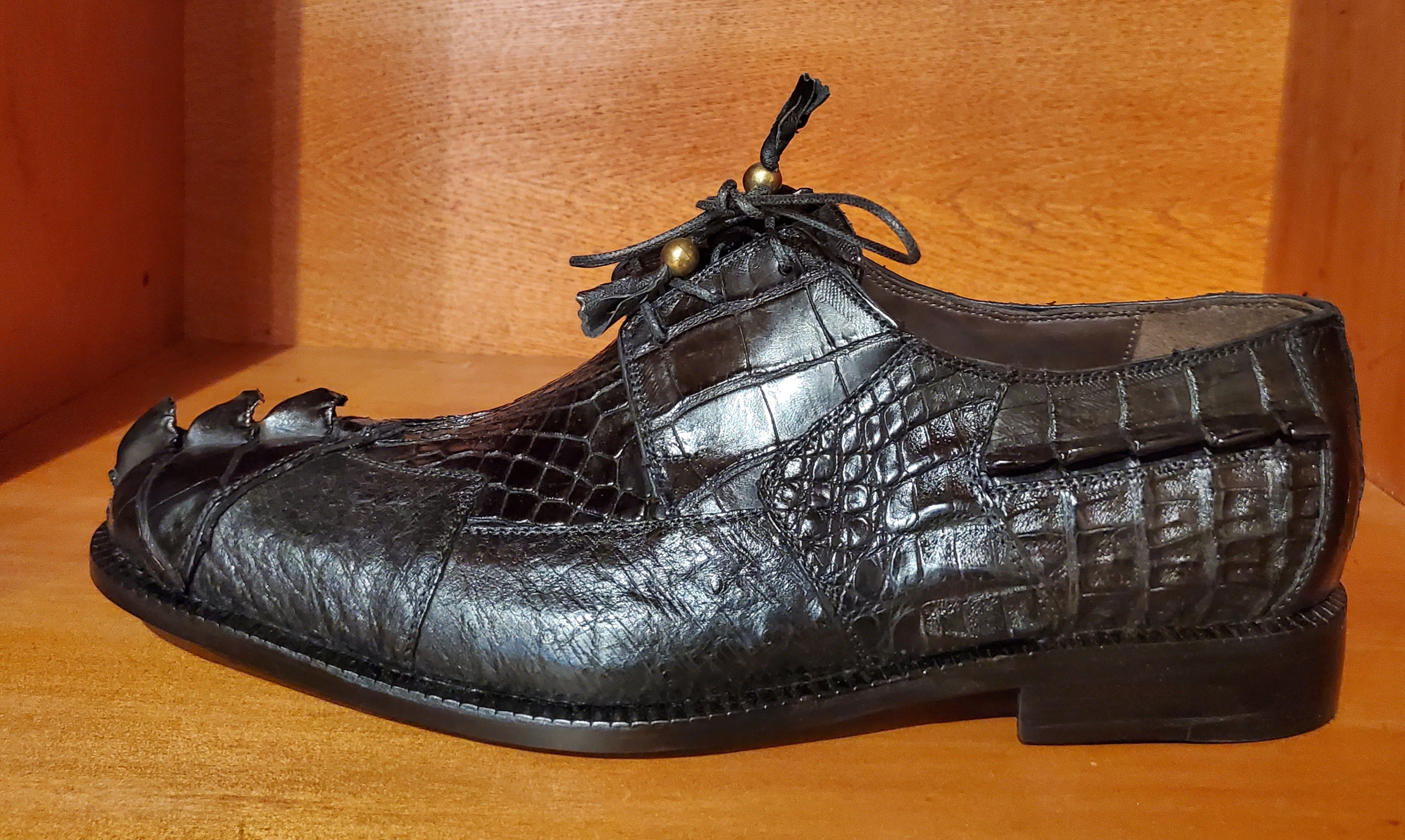 Crocodile Tail and Ostrich Dress Shoe US Men's 11.5 image 1