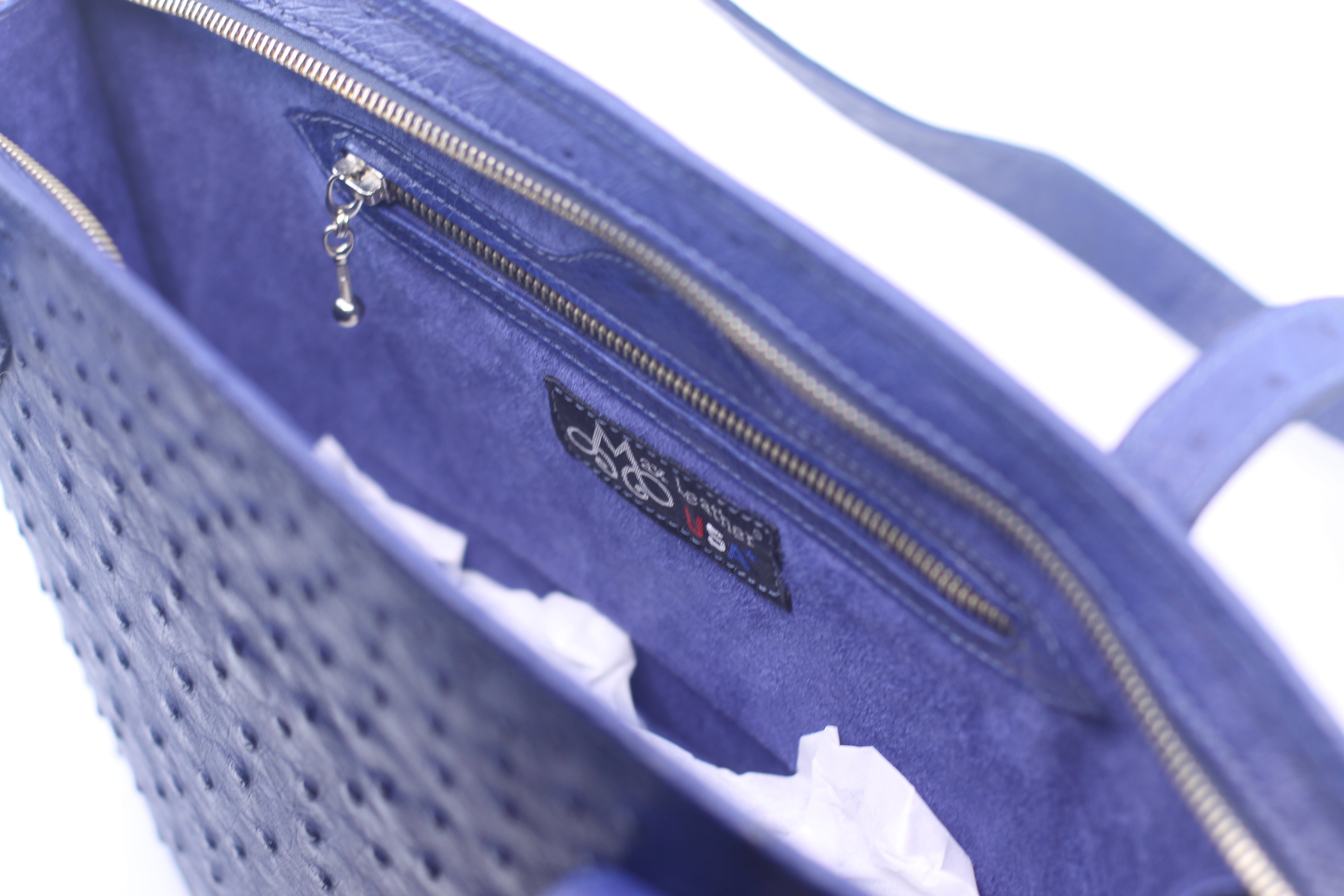 Marine Blue Large Ostrich Purse image 1