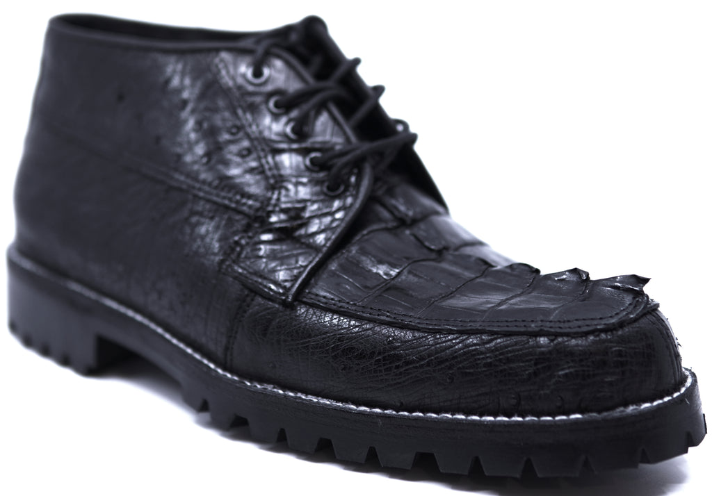 Caiman Tail & Ostrich Ankle Boots 8D image 2