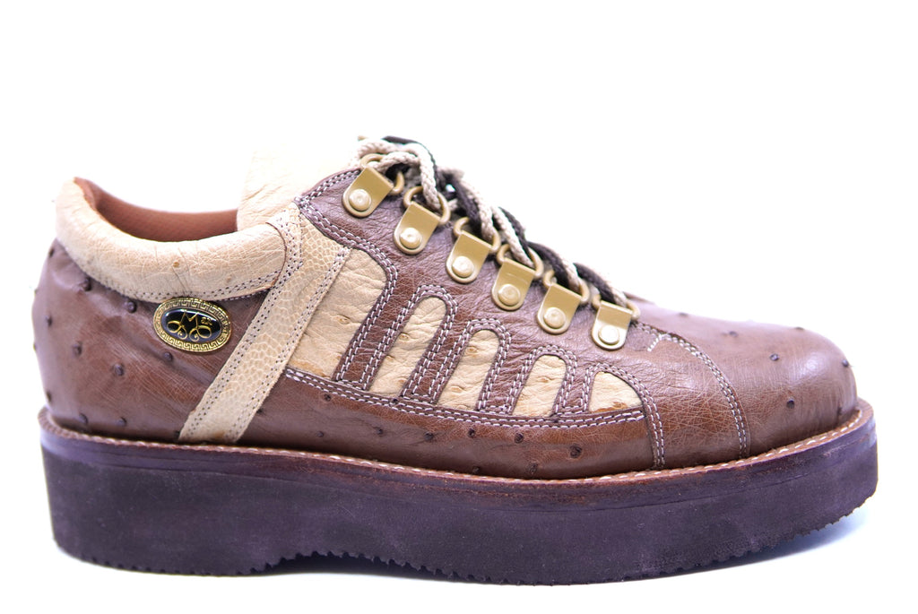 Beige & Brown Ostrich Sneaker US 7 image 0