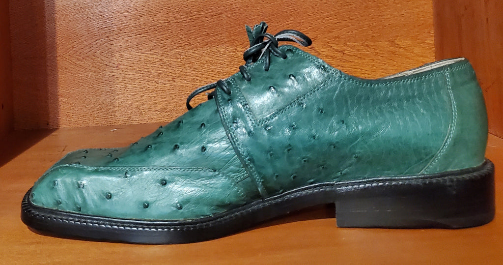 Green Ostrich Dress Shoe US Men's 10.5 image 1