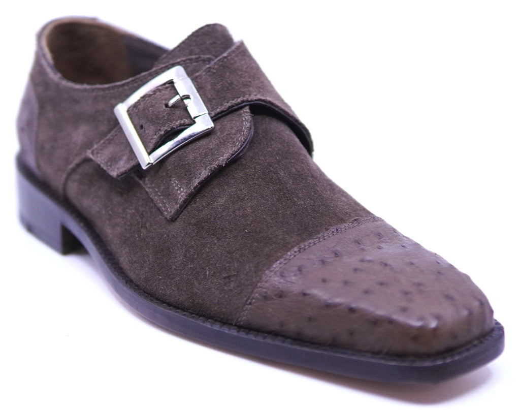 Ostrich & Suede Cap Toe Dress Shoe image 2