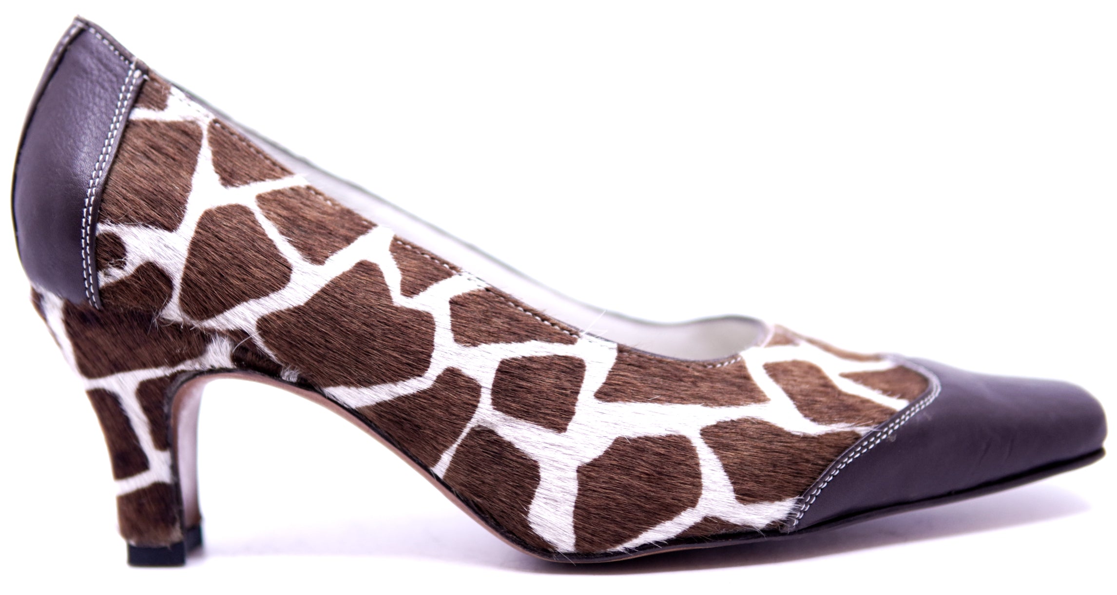 Genuine Cowhide Printed Giraffe & Leather Heel 8.5-US Women's image 0