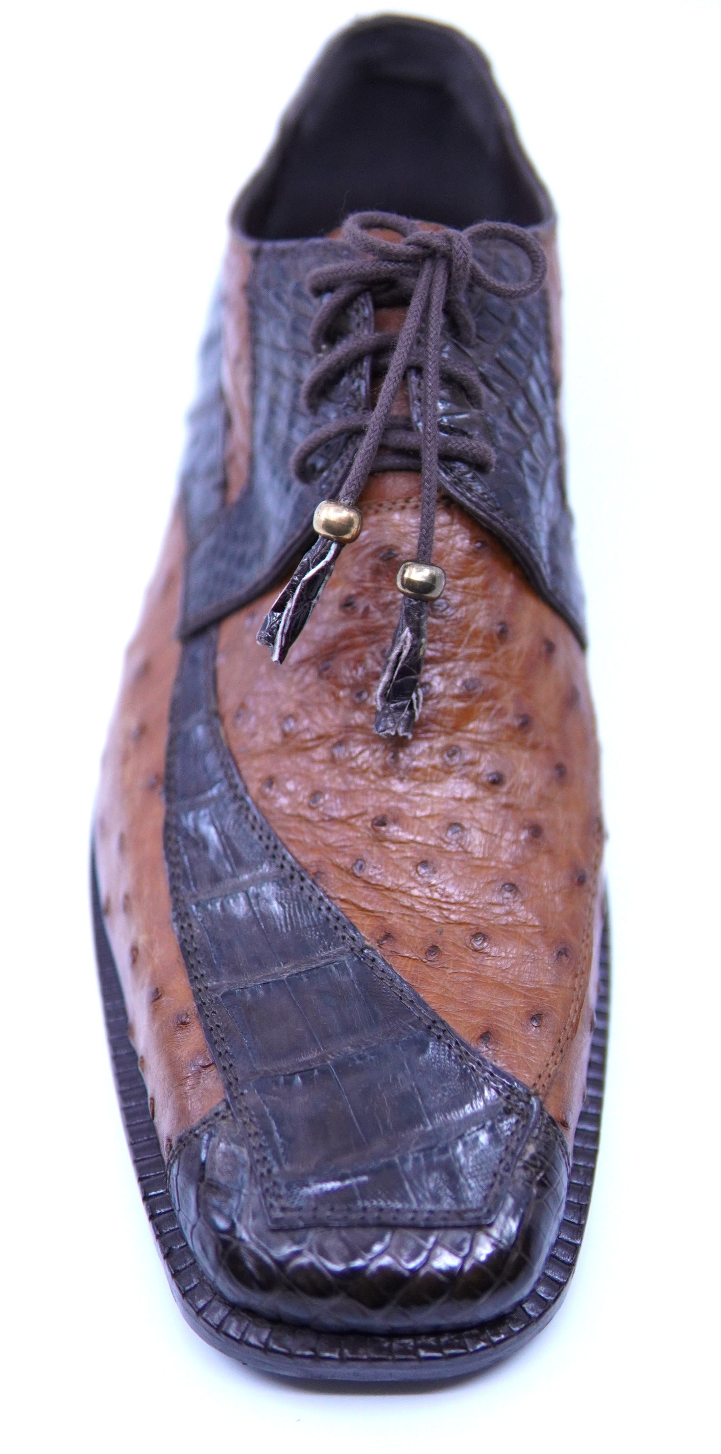 Brown Croc & Cognac Ost Dress Shoes US Men's 10 image 1