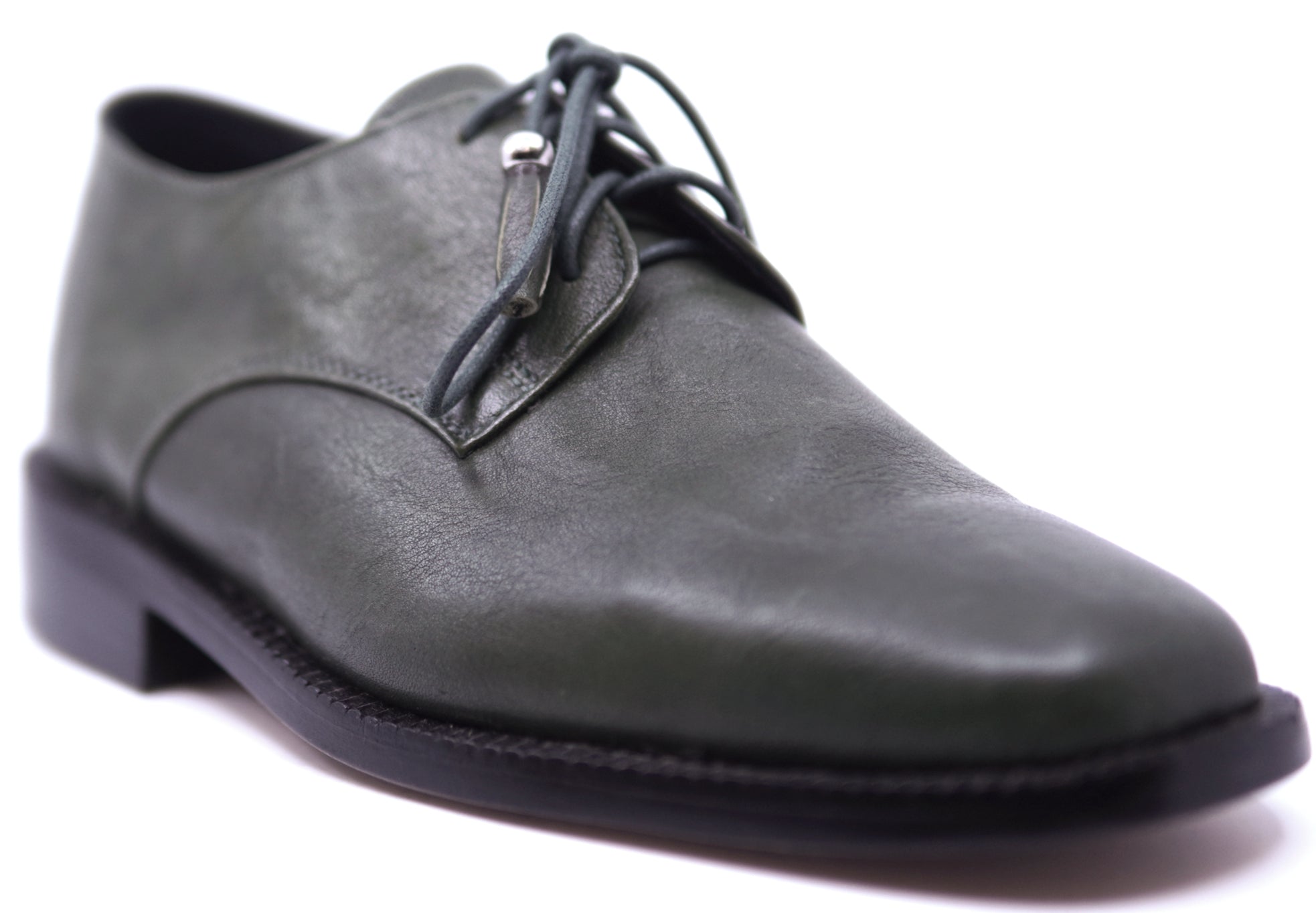 Genuine Forest Green Leather Dress Shoe image 2