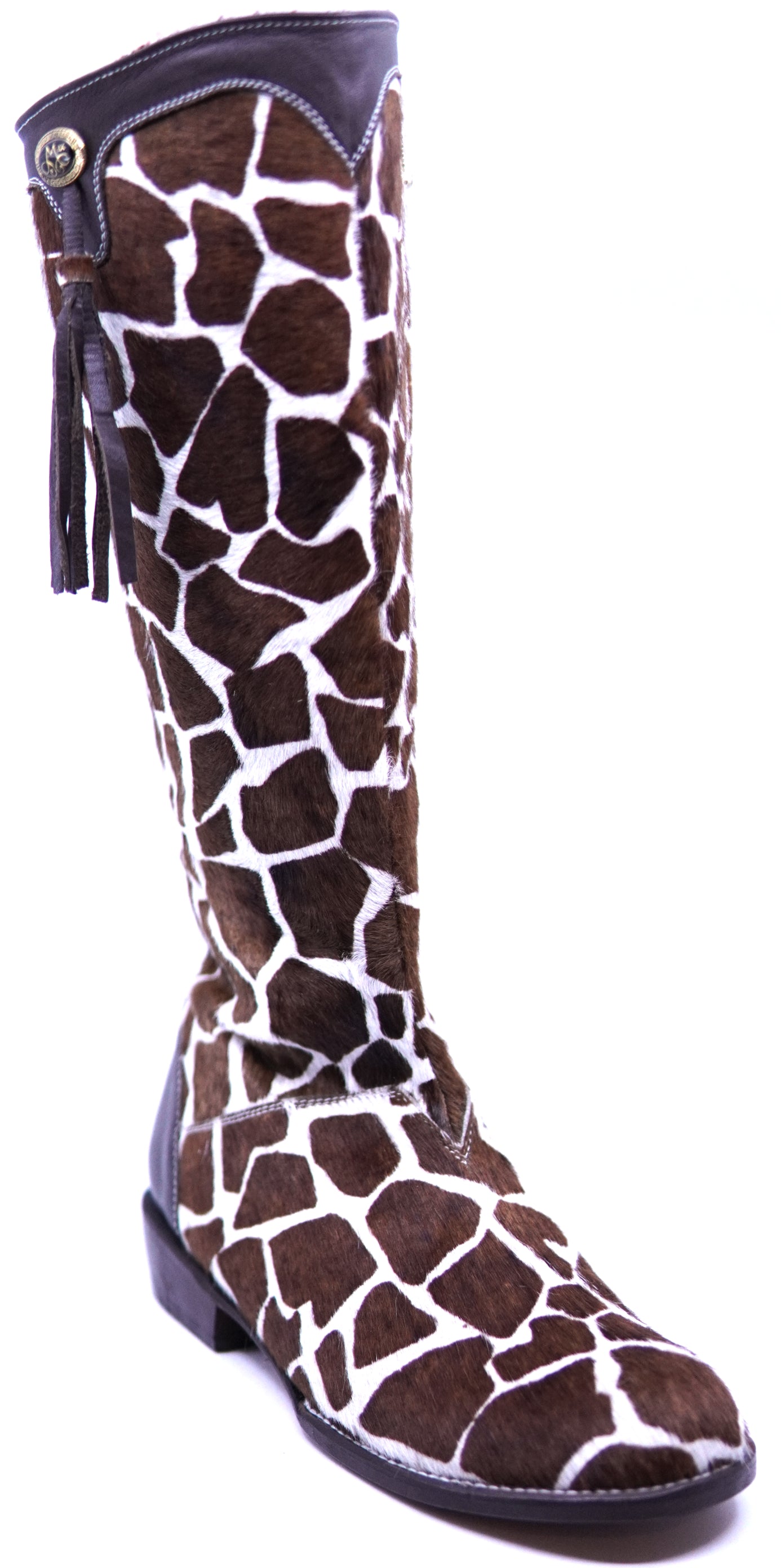 Full Cowhide Printed Giraffe Boots image 2
