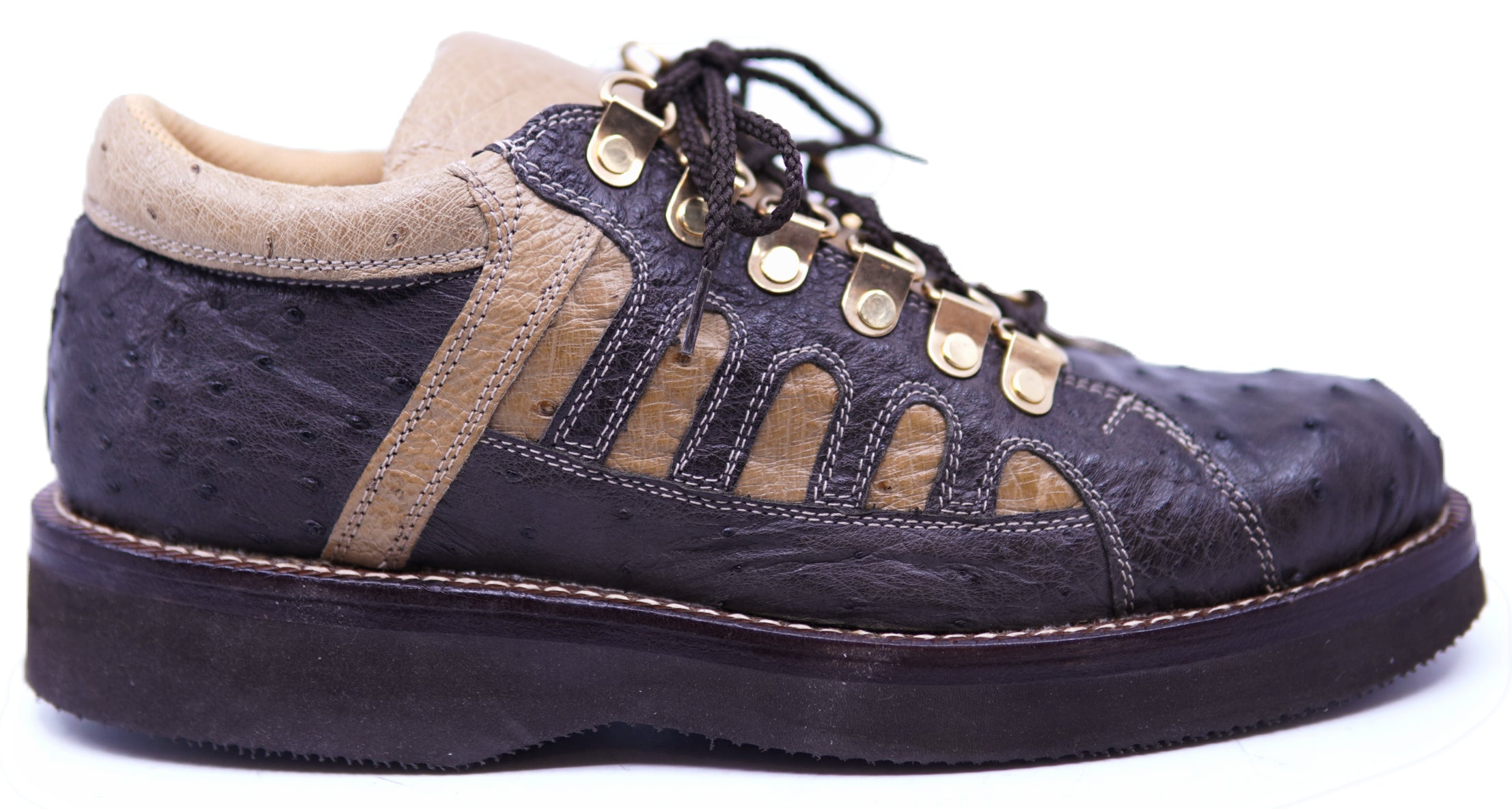 Dark Brown & Oryx Ostrich Sneakers 6.5-US Mens image 0
