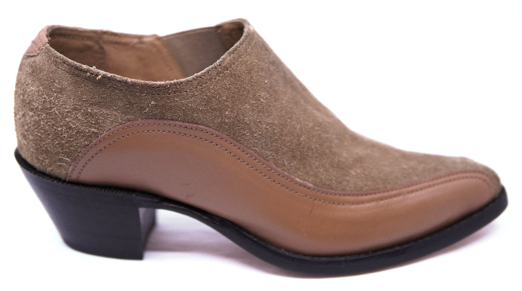 Suede & Leather Ankle Boot Heel image 0