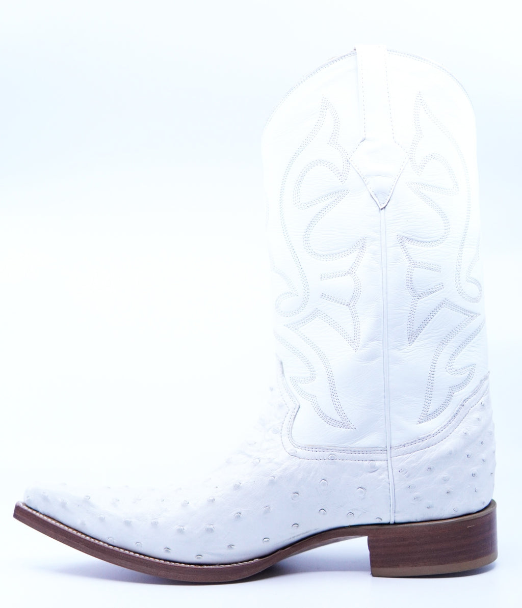 White Ostrich Boots USMen's 11.5 image 2