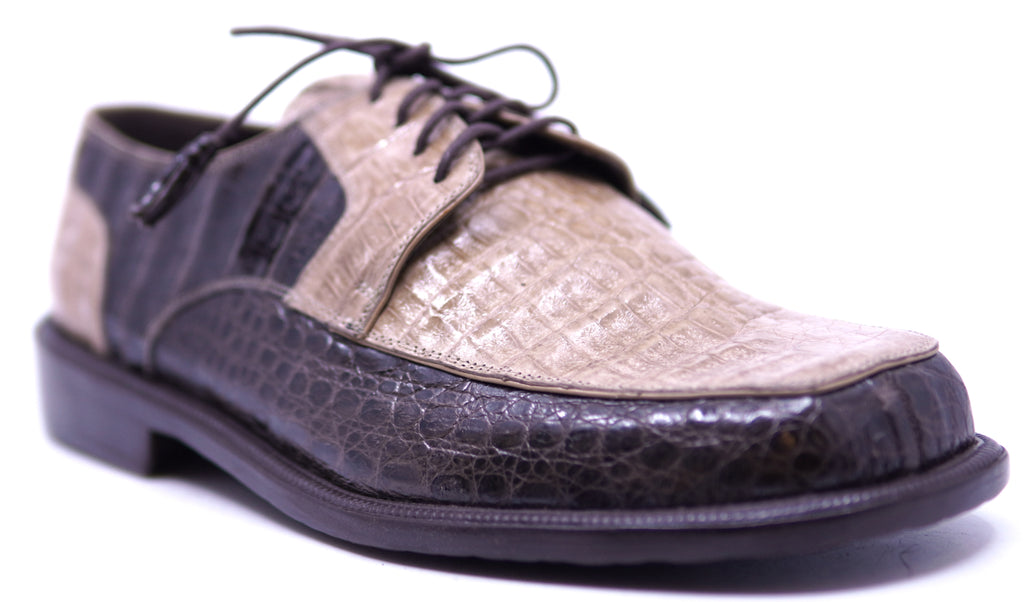 Genuine Glossy Brown & Oryx Crocodile Dress Shoe 12 Wide-US Men's image 2