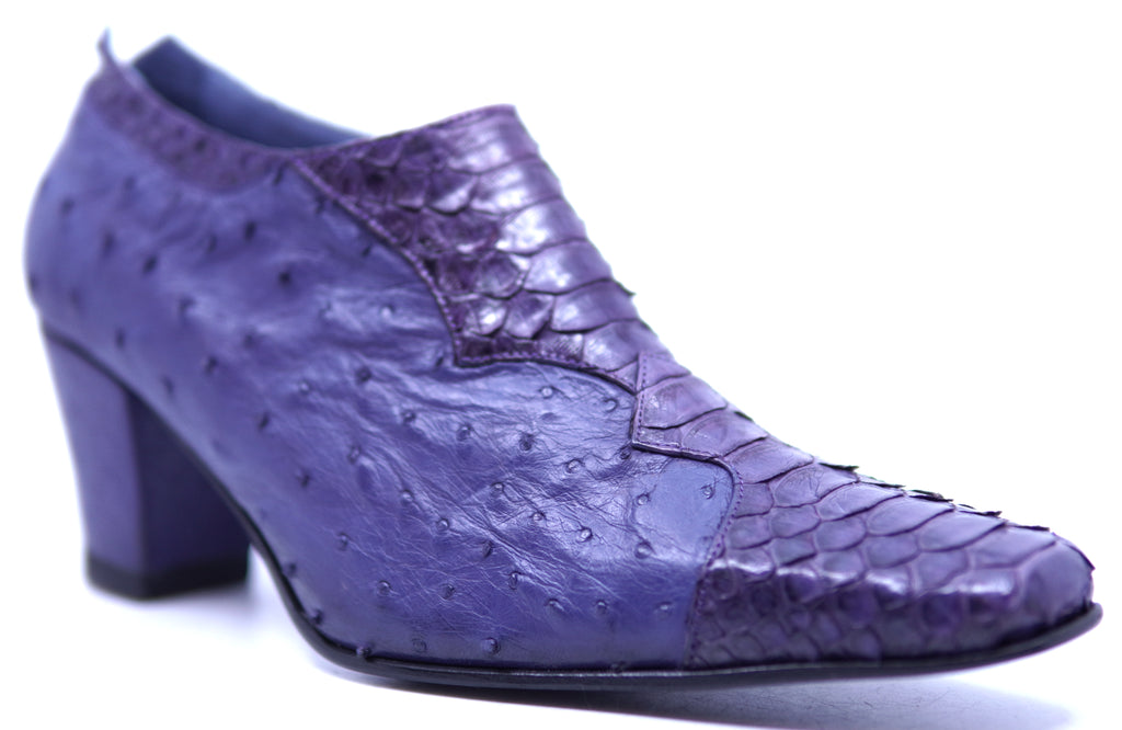 Genuine Purple Ostrich & Python Heels 9-US Women's image 2