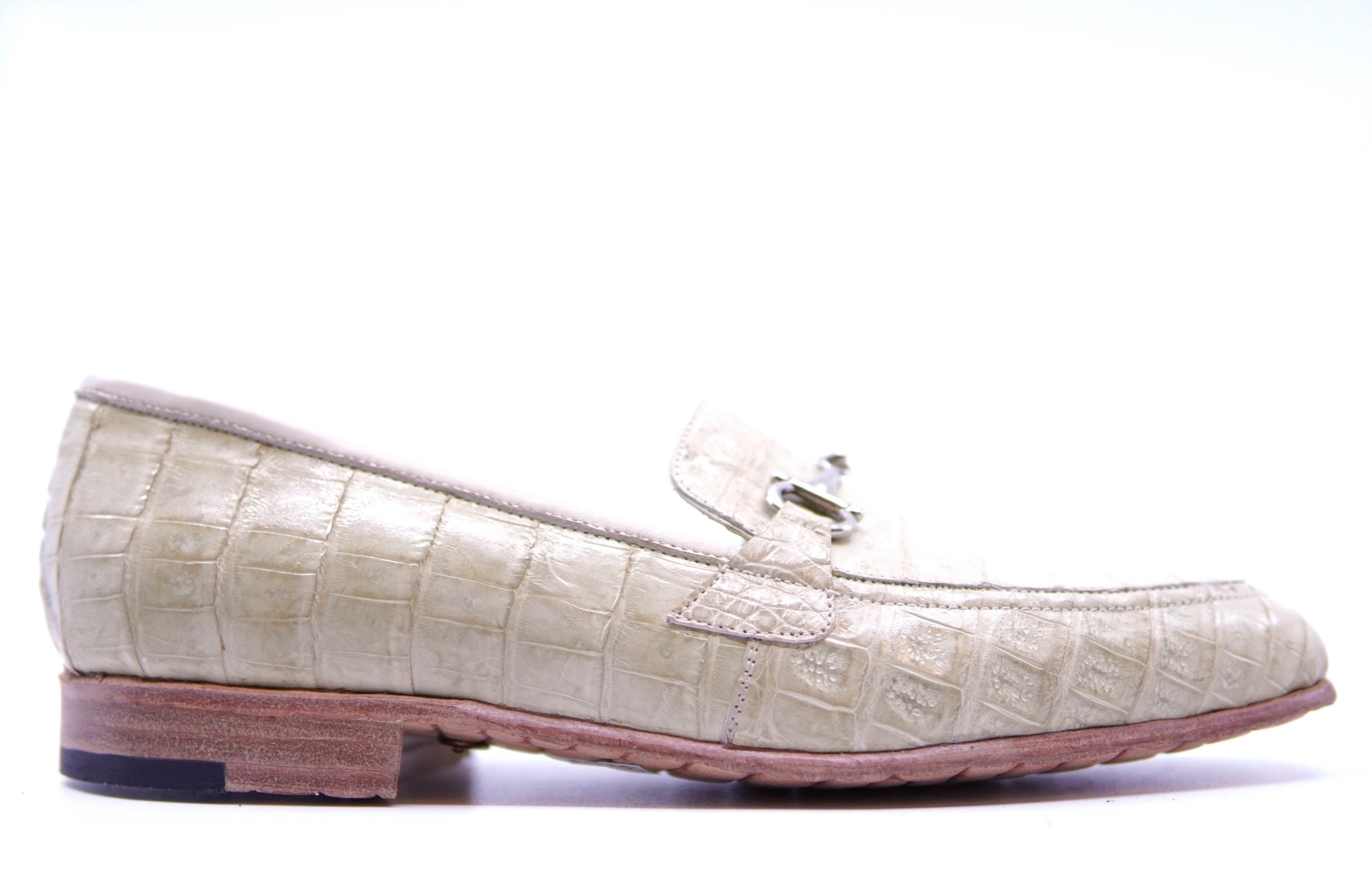Beige Caiman Belly Loafers US 10 image 0