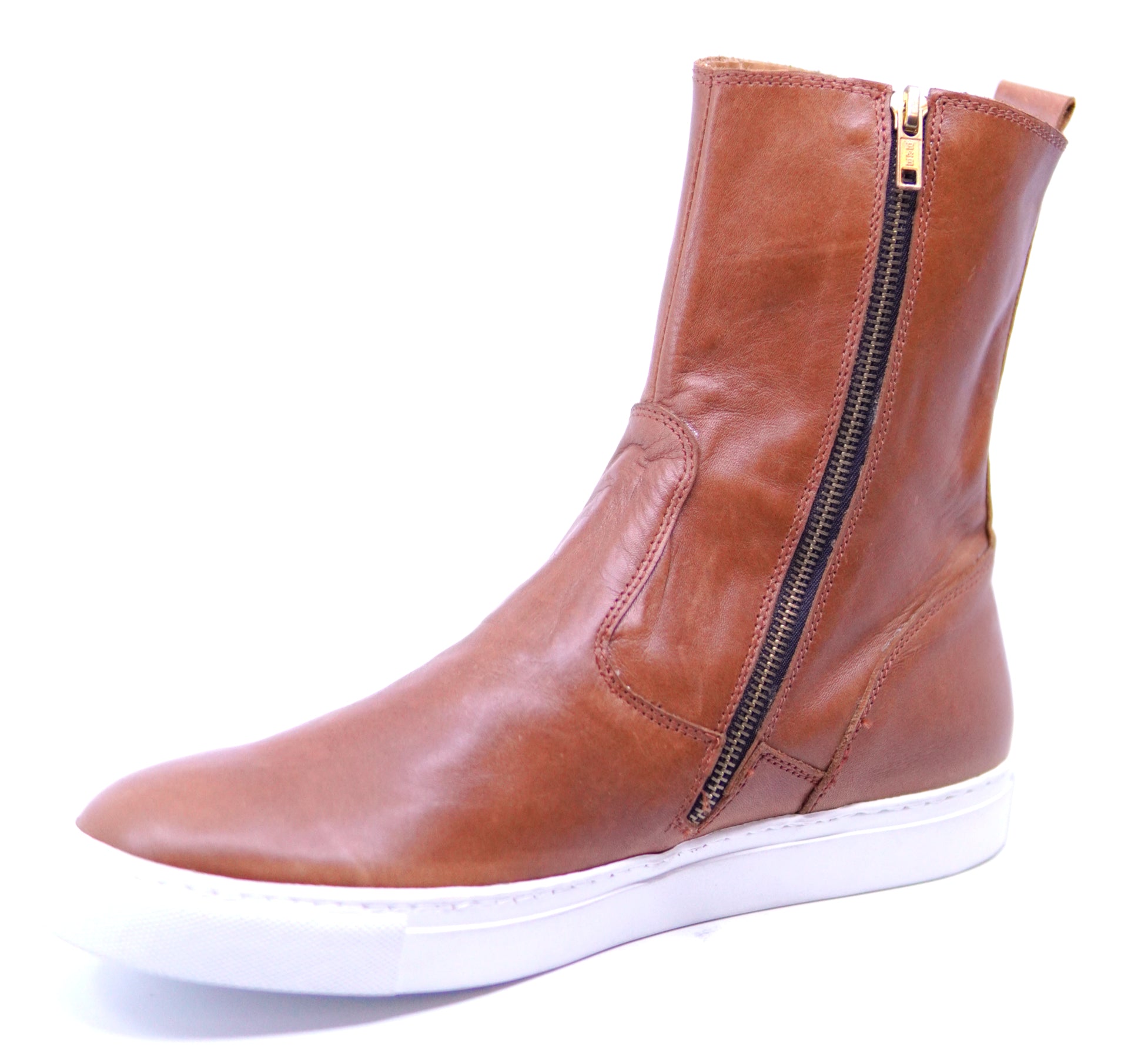 Cognac Leather Boot Sneakers image 3
