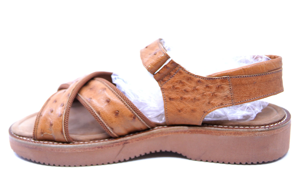 Cognac Ostrich Strap Sandals US 12 image 2
