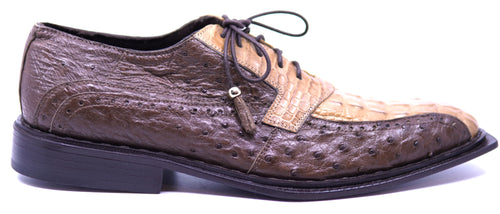 Brown Ostrich & Buttercup HB Crocodile Dress Shoe image 0