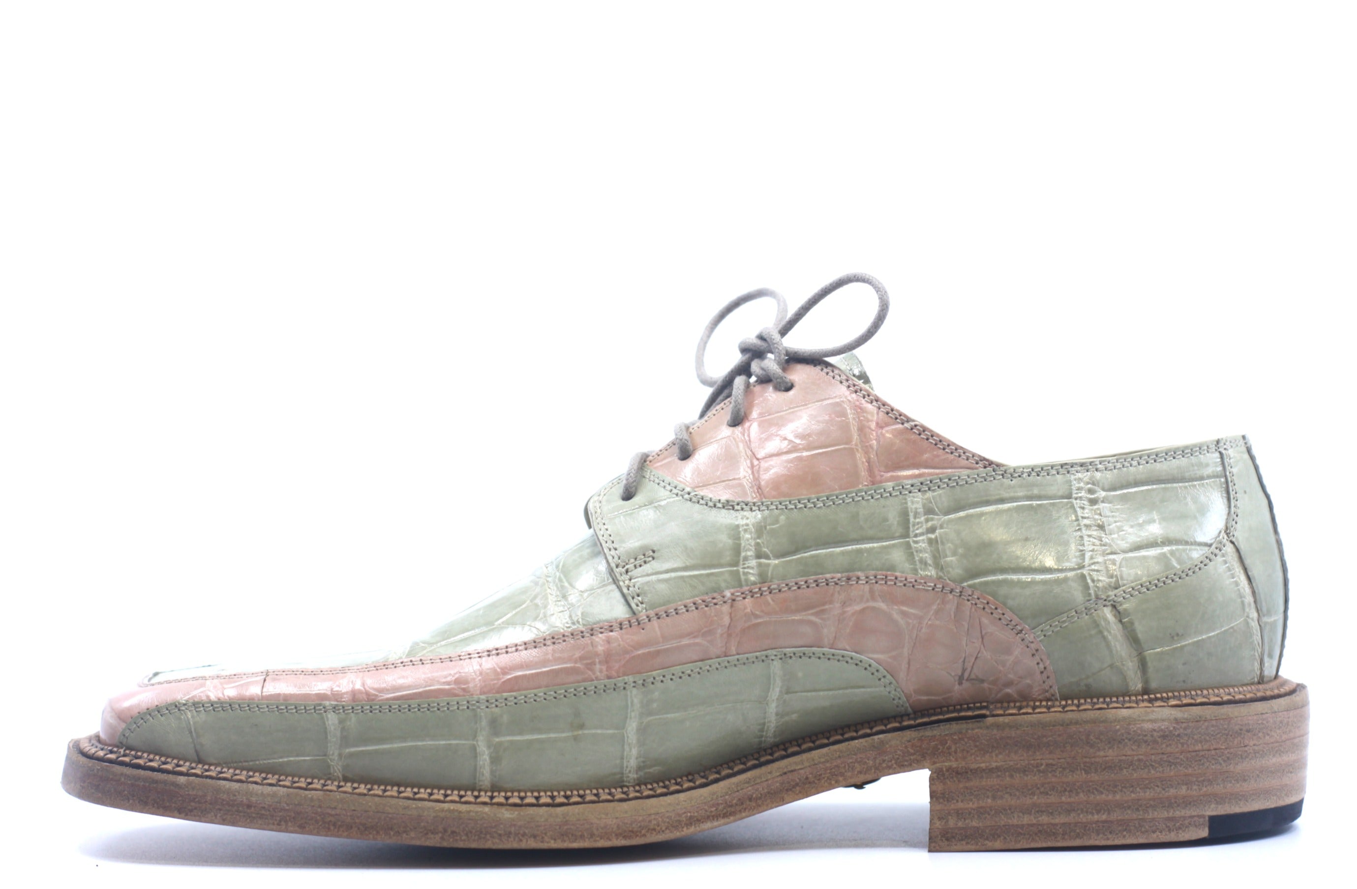 Grey and Pink Alligator Dress Shoes US10 image 2