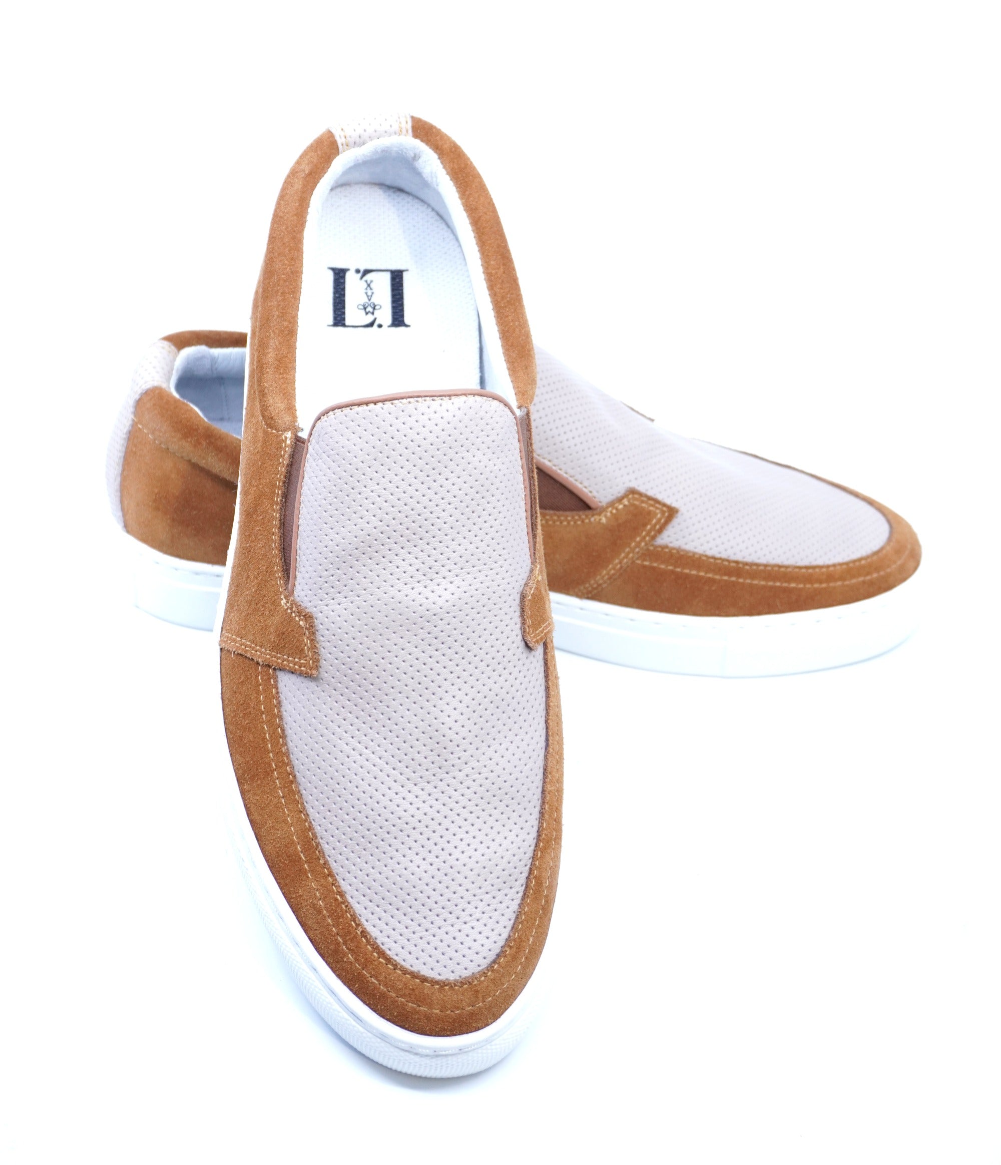 Suede & Perforated Leather Slip On Sneaker US Men's 9 image 3