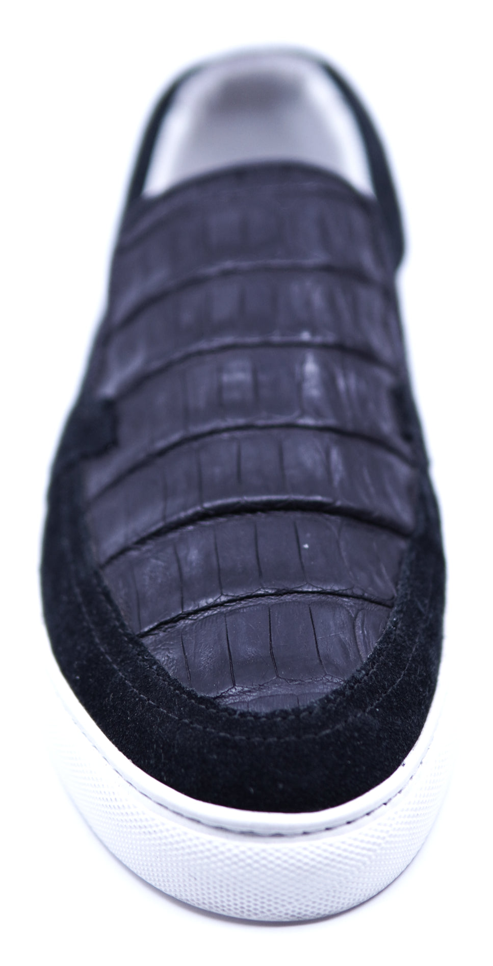 Genuine Crocodile & Suede Slip-On Sneakers image 3