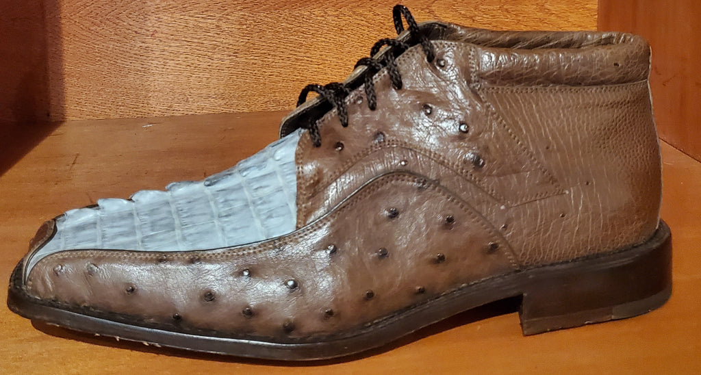 Caiman Tail & Ostrich Dress Boot US Men's 10.5 image 1