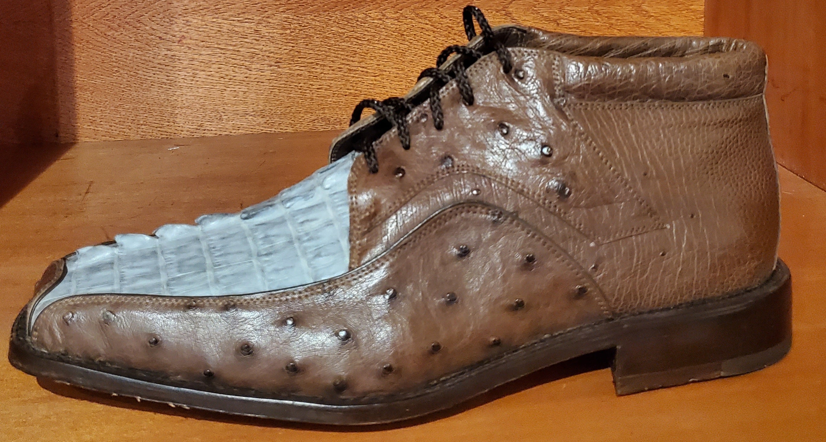 Caiman Tail & Ostrich Dress Boot US Men's 10.5 image 1