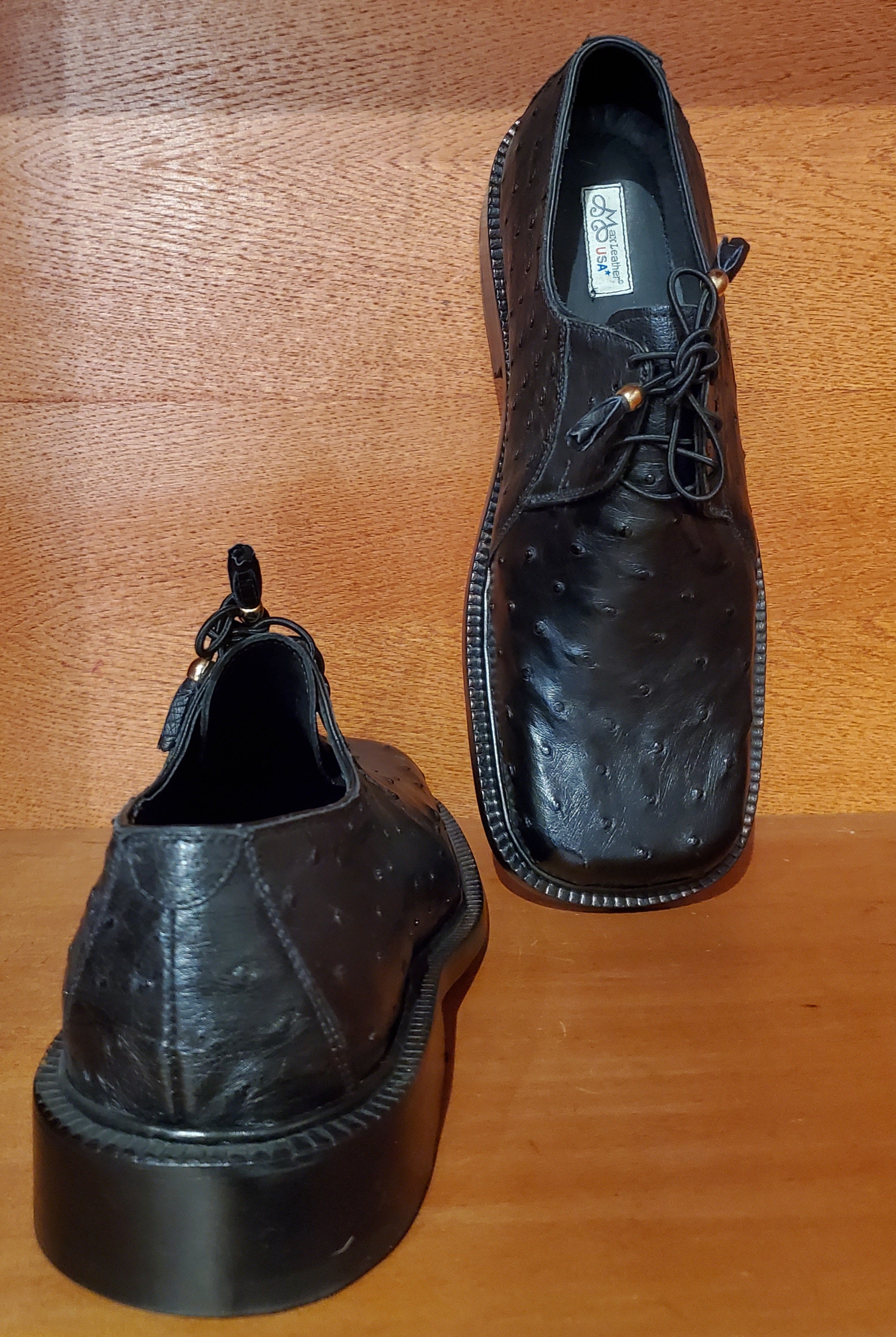 Full Black Ostrich Dress Shoe US Men's 10.5 image 3