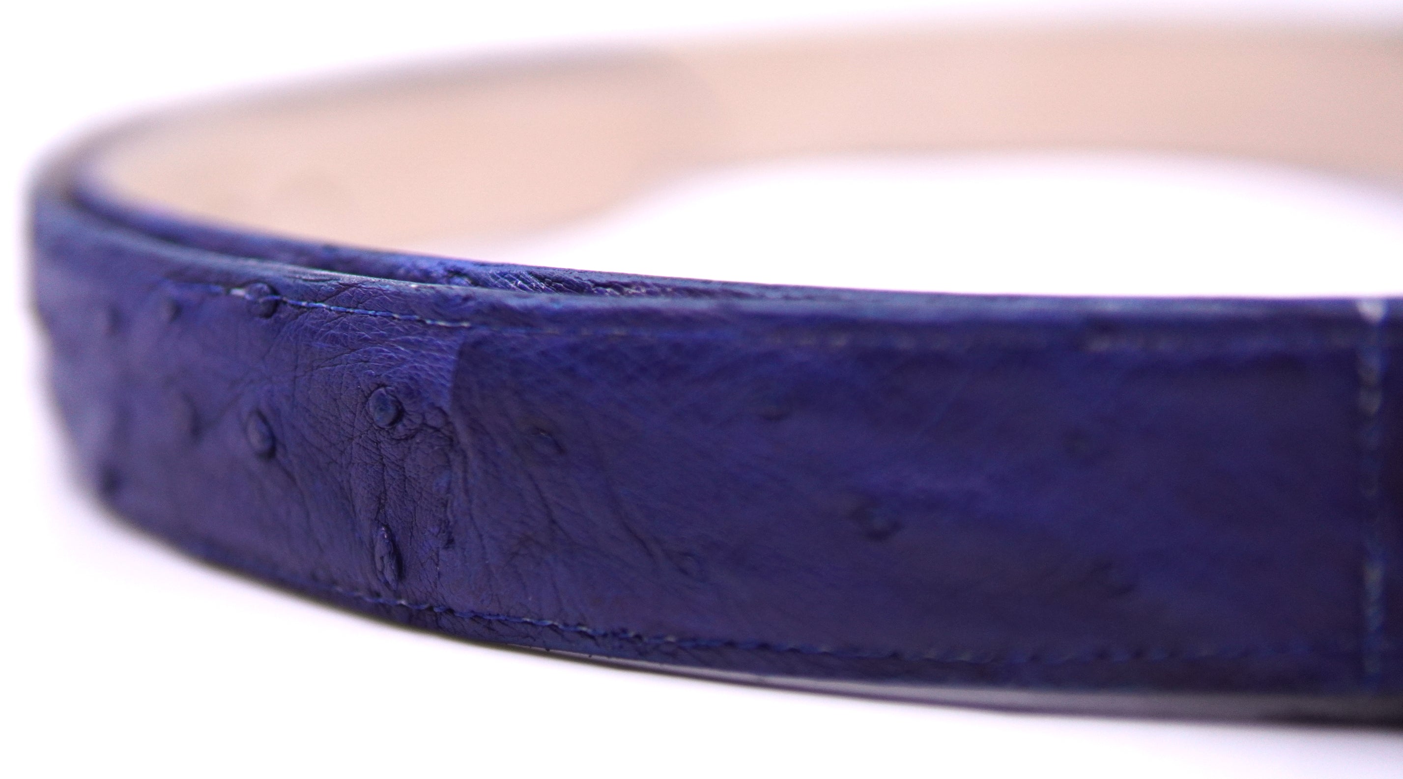 Navy Blue Ostrich Belt image 2