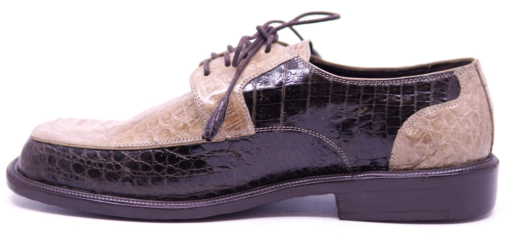 Genuine Glossy Brown & Oryx Crocodile Dress Shoe 12 Wide-US Men's image 1