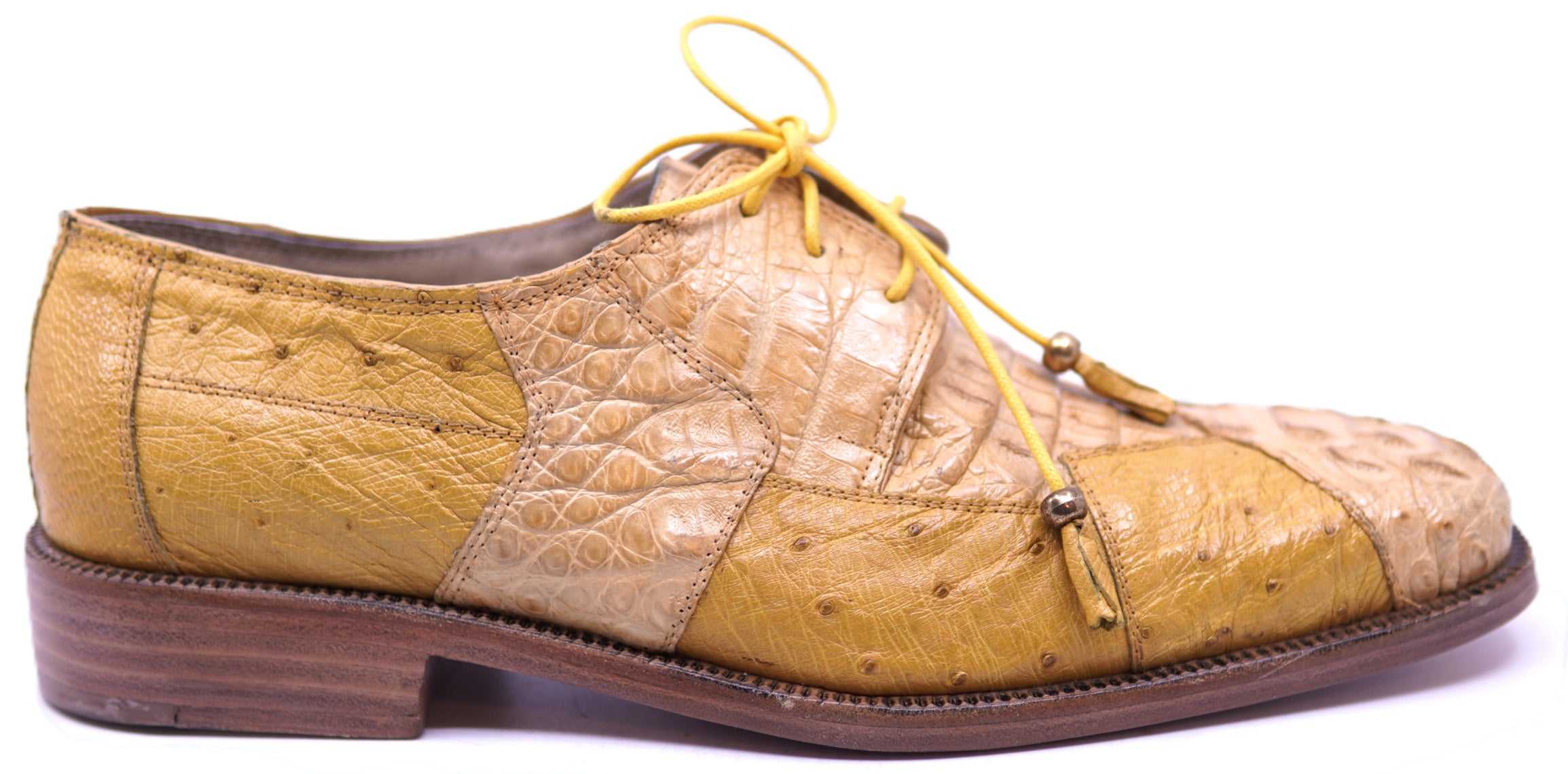 007 Buttercup Ostrich & Tan HB Croc Dress Shoe image 0