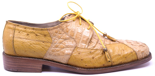 007 Buttercup Ostrich & Tan HB Croc Dress Shoe image 0