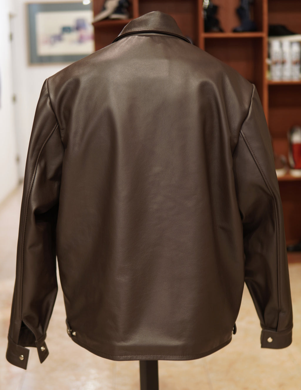 Brown Leather Jacket US Men's XL image 1