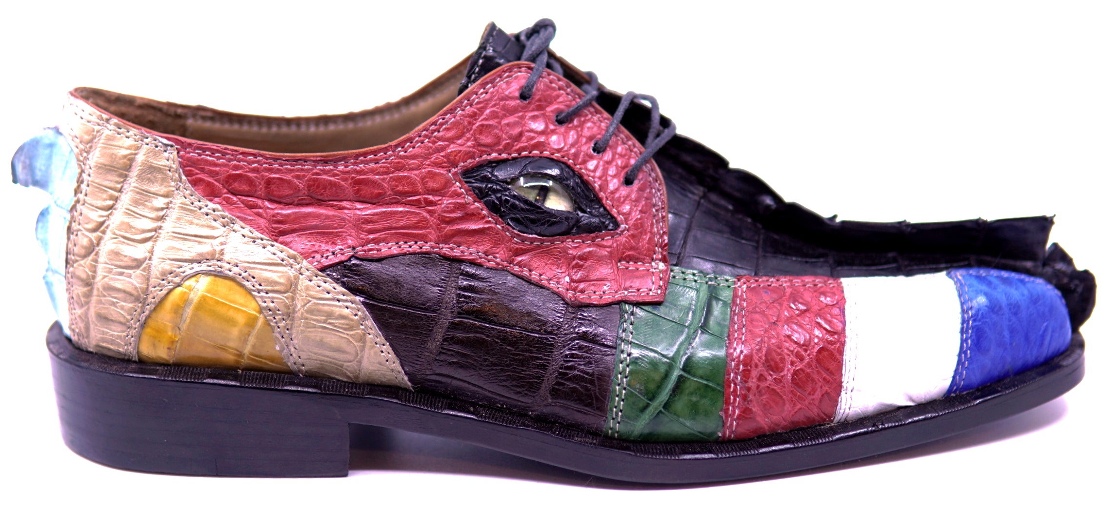 Colorful Crocodile Tail Dress Shoe With eyes image 0