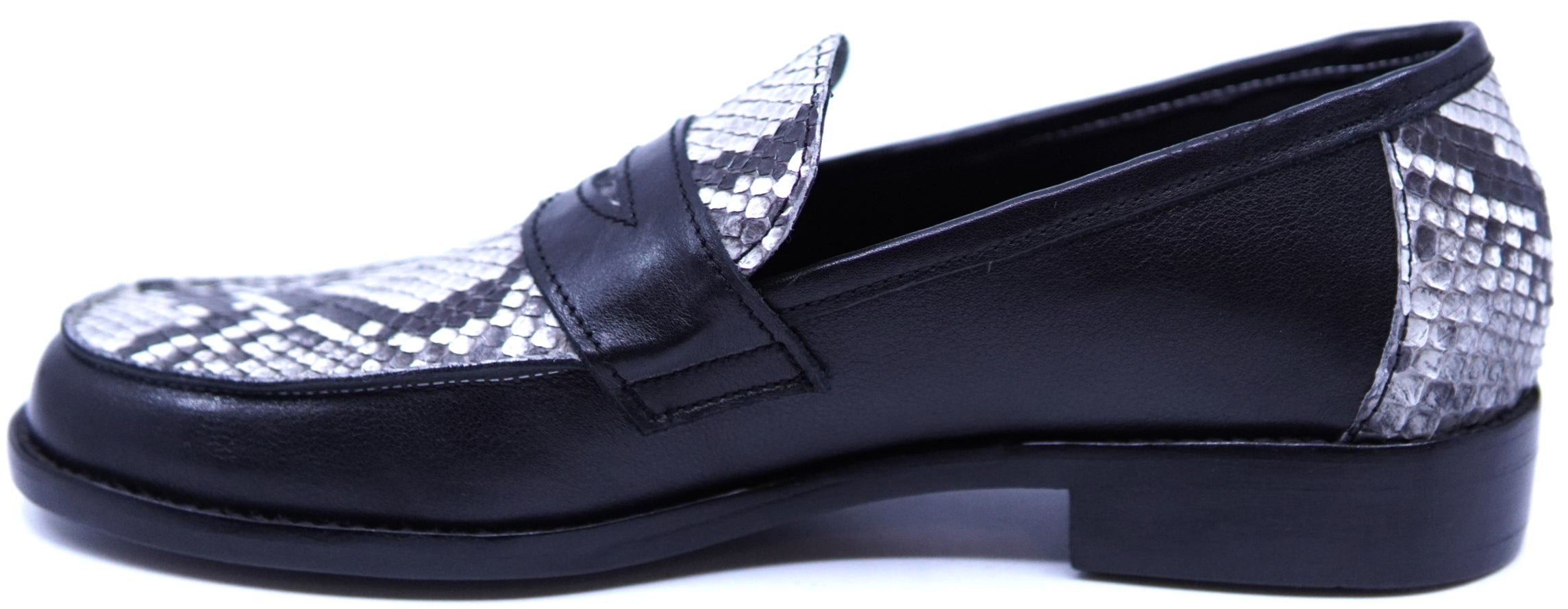 Natural Snake & Leather Loafer Dress Shoe image 1