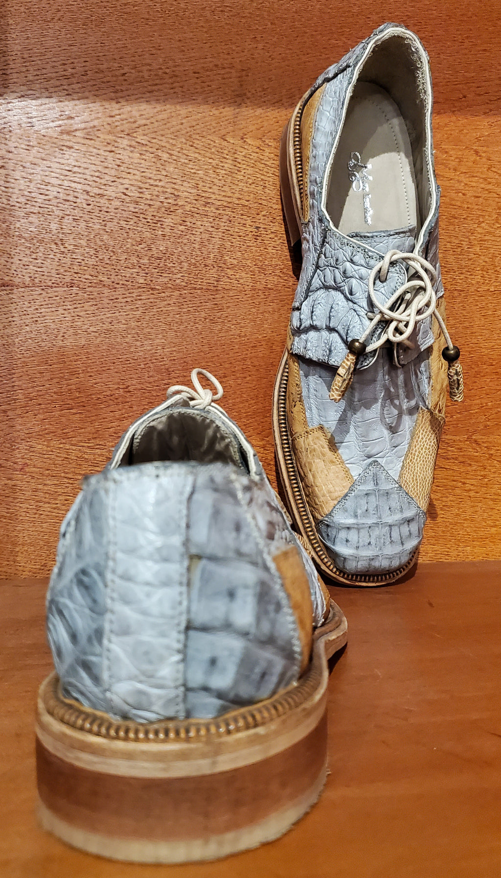 Gray Croc & Buttercup Ostrich 007 US Men's 10 image 3