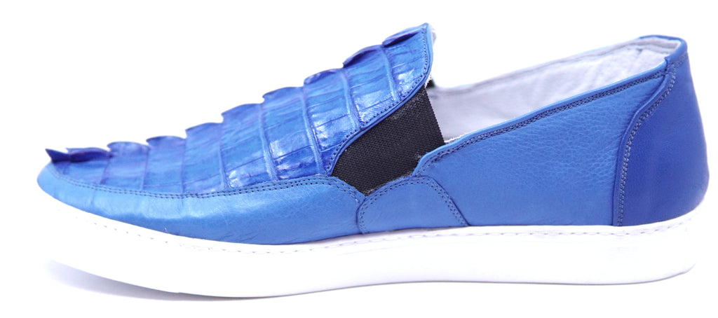 Crocodile Tail and Leather Slip-On Sneaker image 1