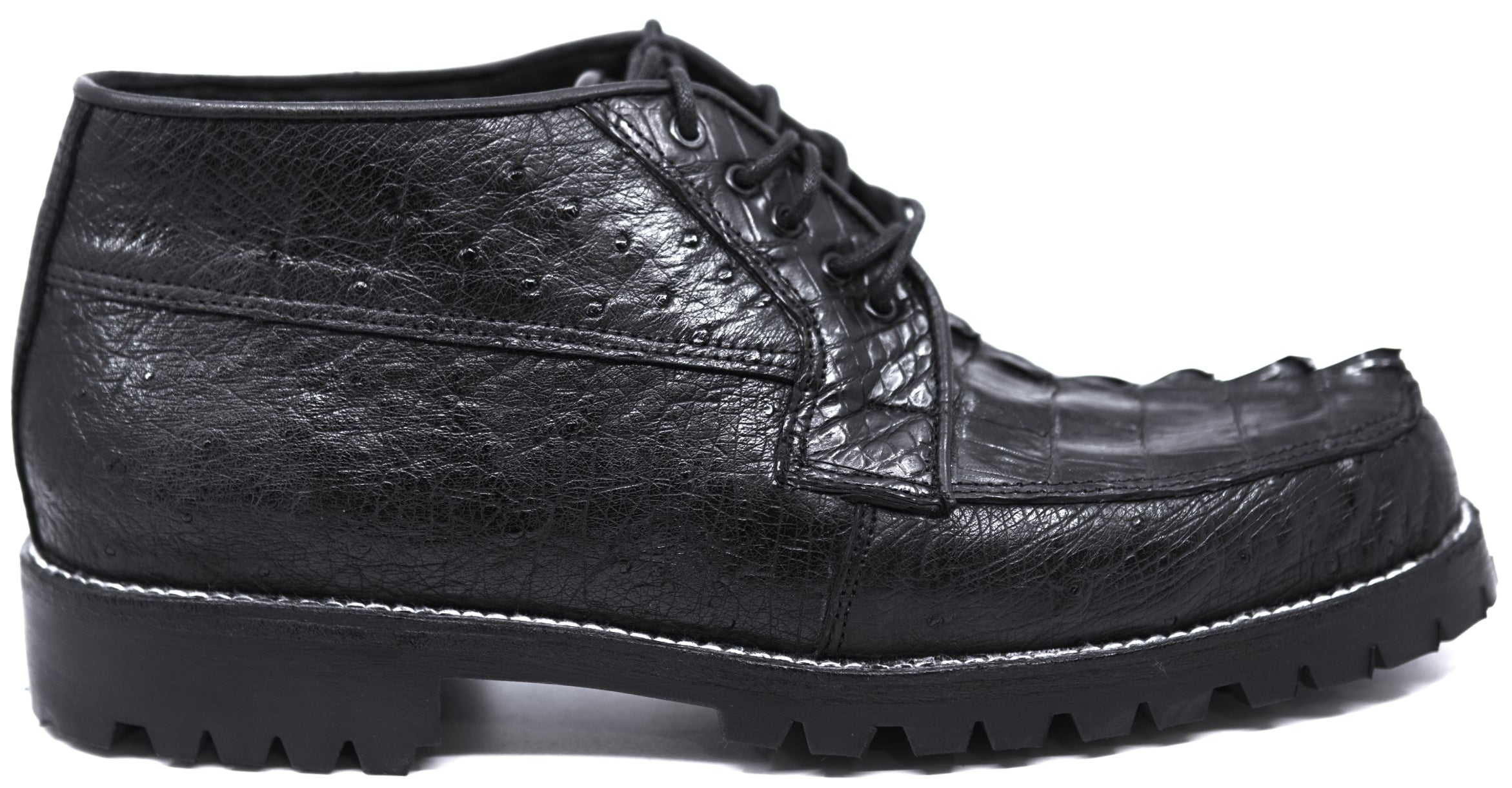 Caiman Tail & Ostrich Ankle Boots 8D image 0